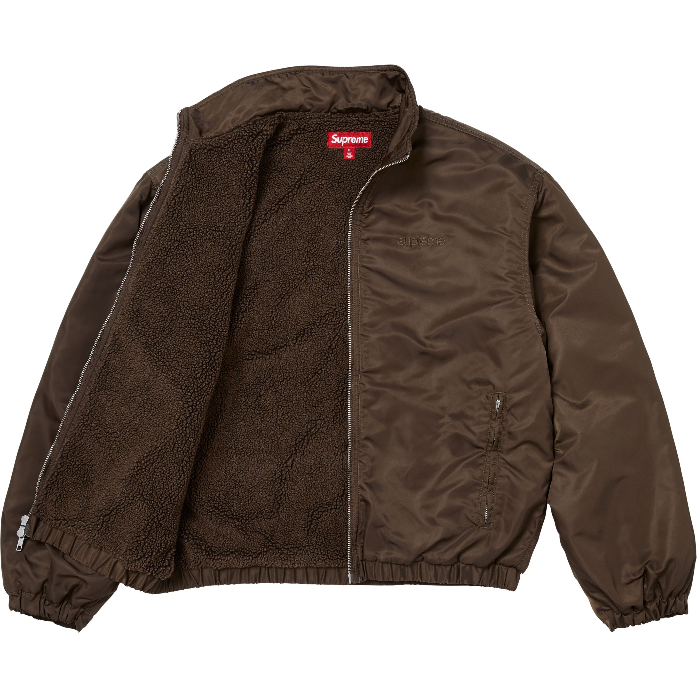 Stand Collar Lined Nylon Jacket