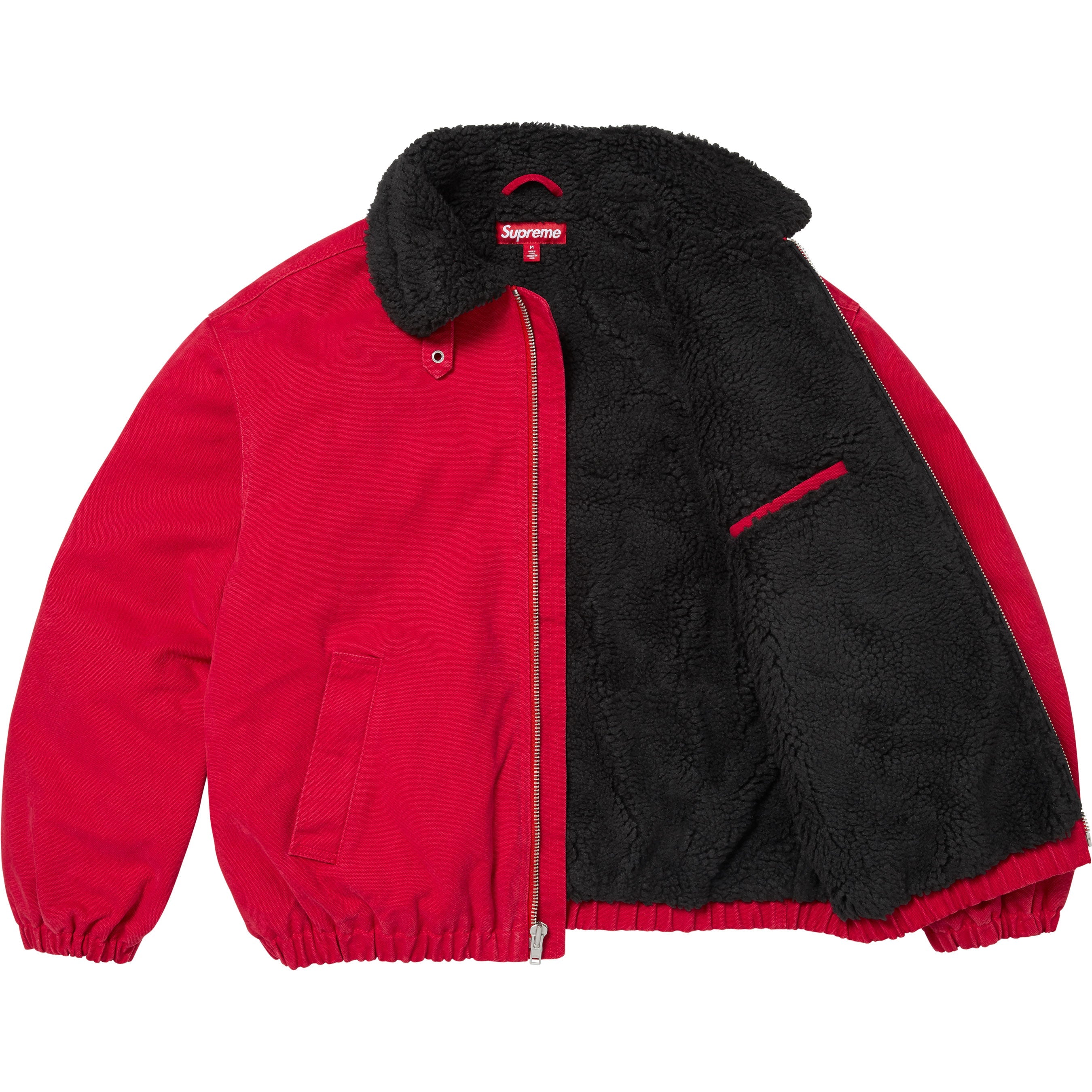 Faux Shearling Lined Bomber Jacket