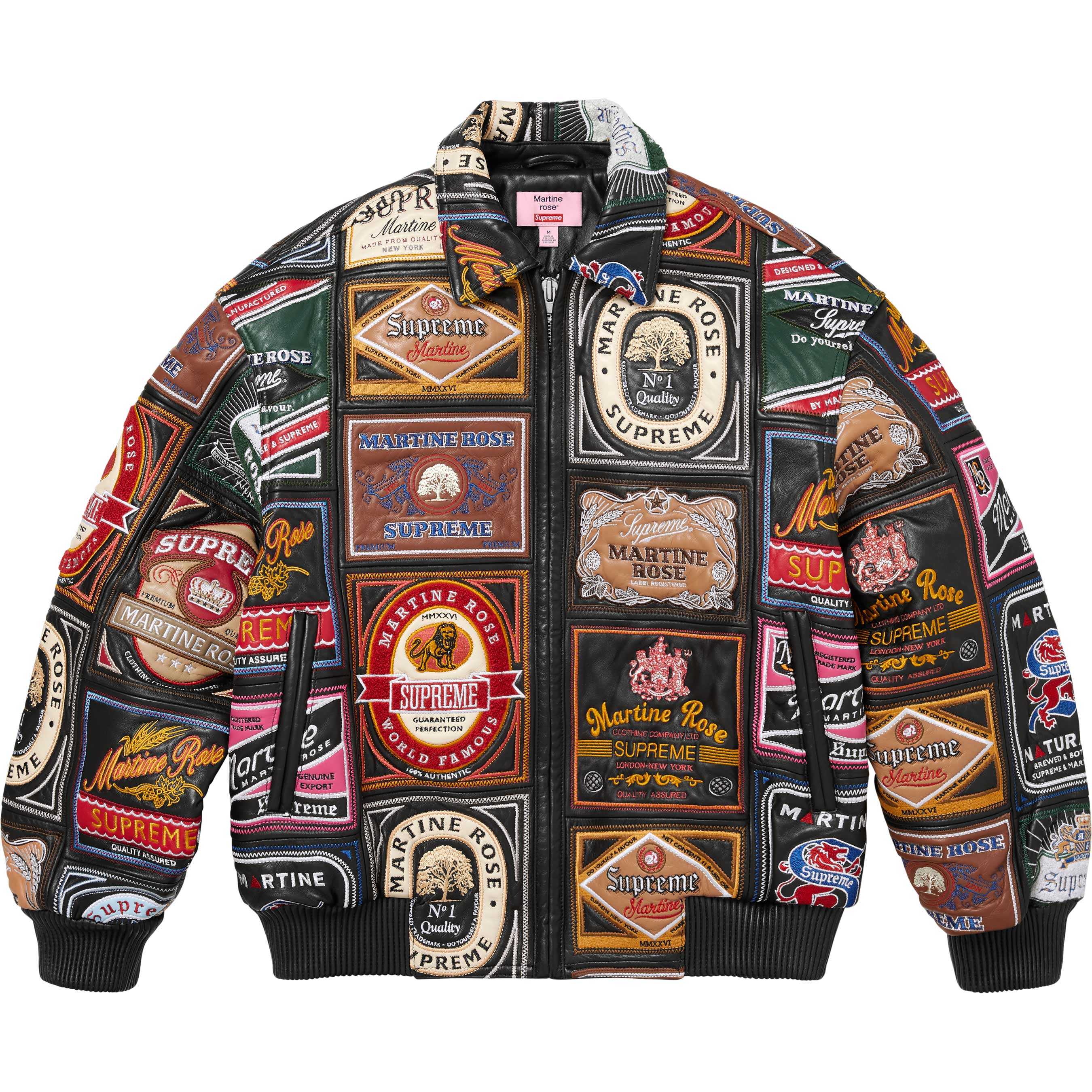 Supreme®/Martine Rose® Patchwork Labels Leather Jacket