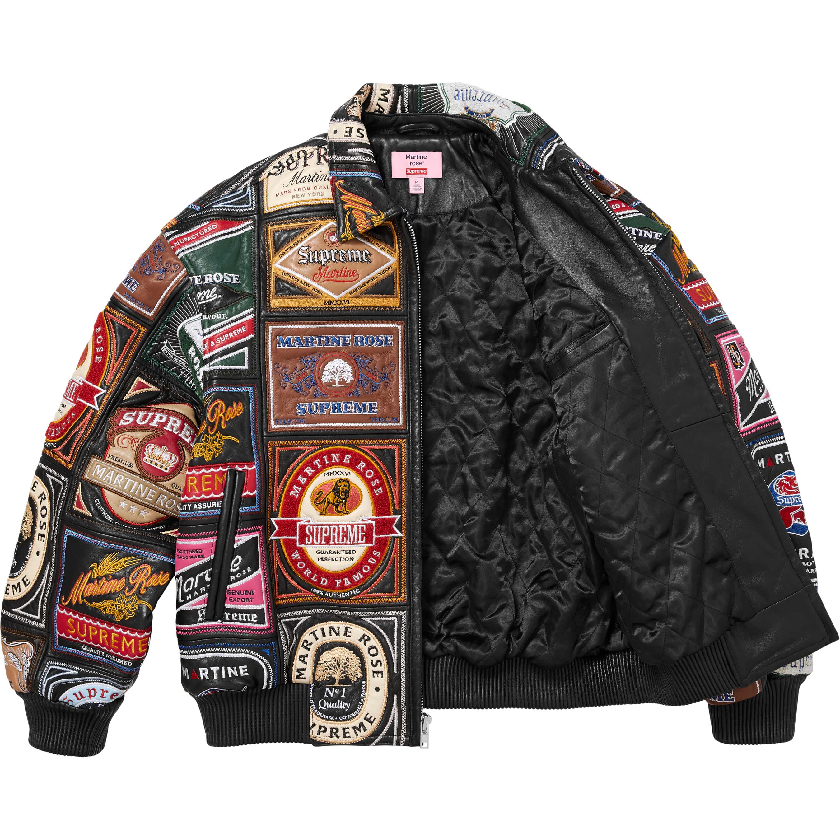 Supreme®/Martine Rose® Patchwork Labels Leather Jacket