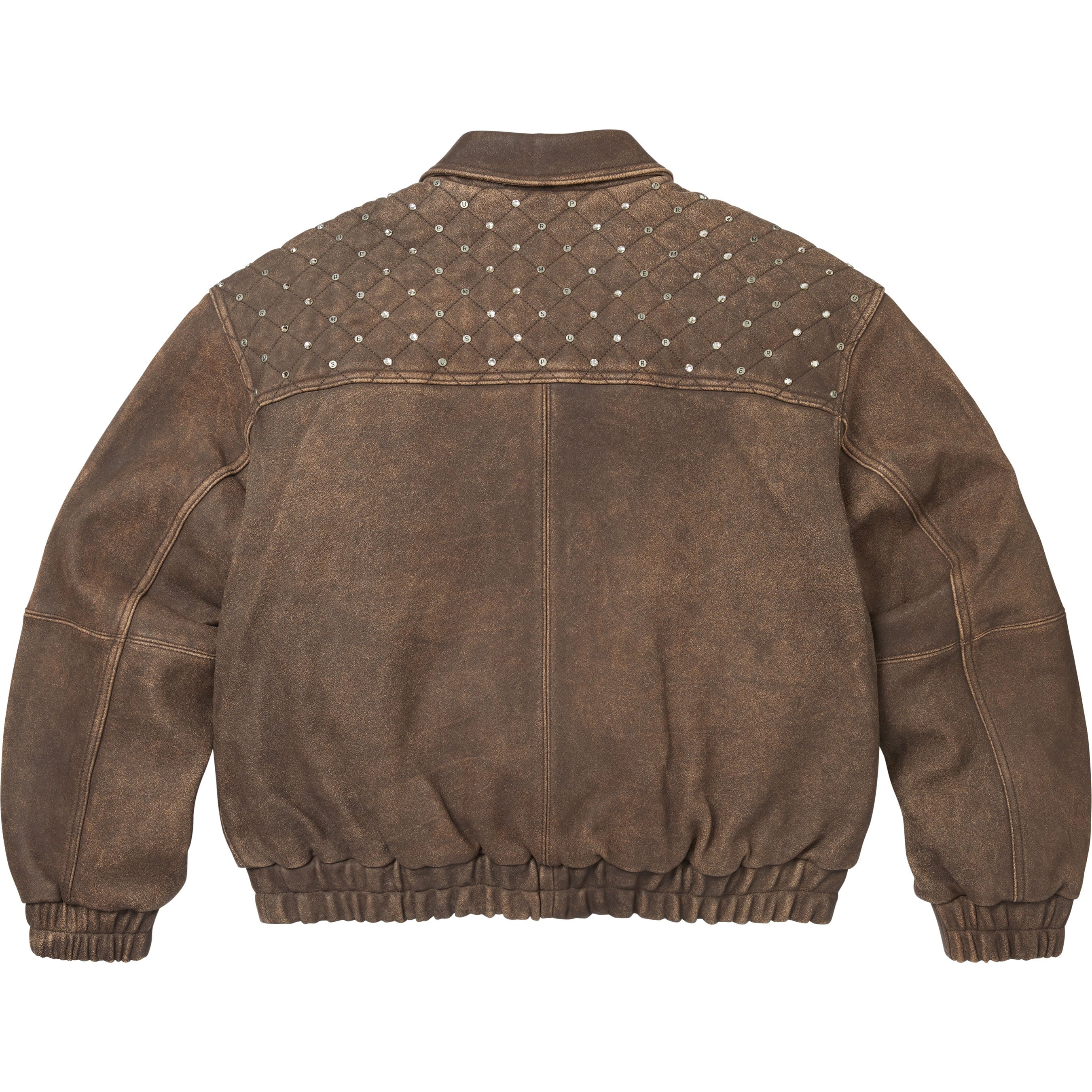 Swarovski® Studded Quilted Leather Jacket