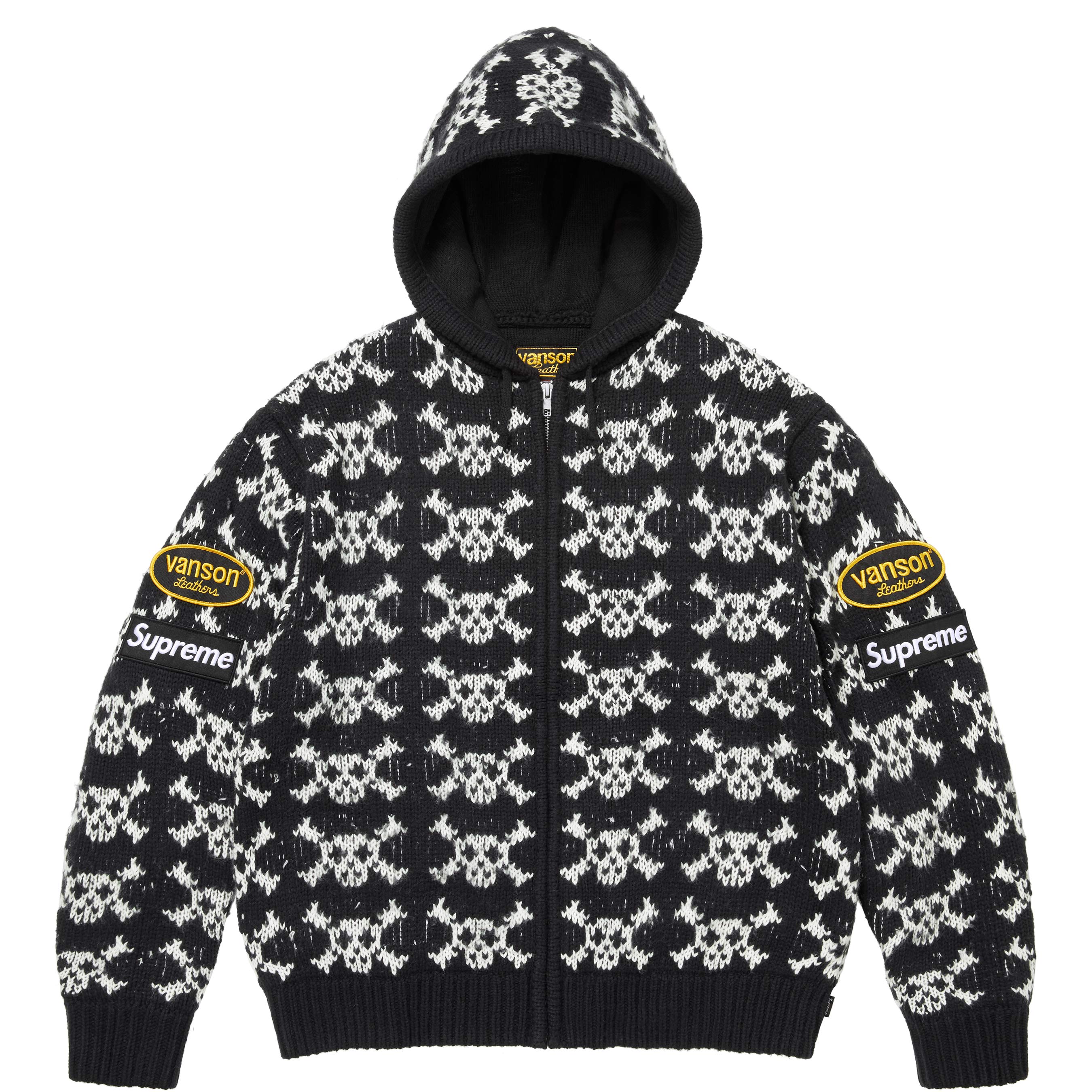 Supreme®/Vanson Leathers® Skull Zip Up Hooded Sweater