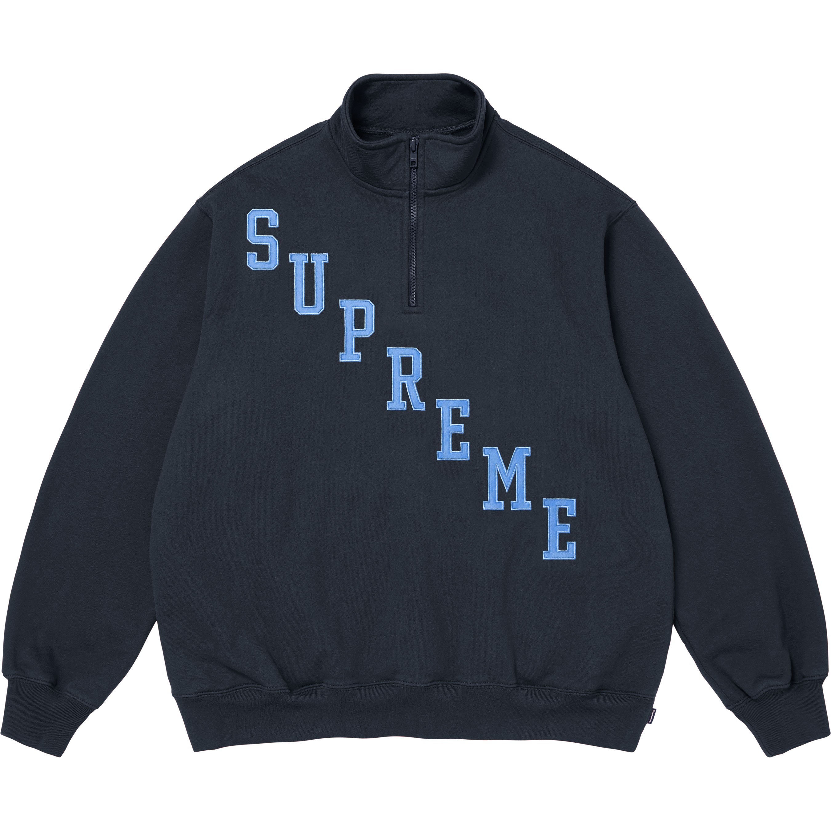 Slant Appliqué Half Zip Pullover