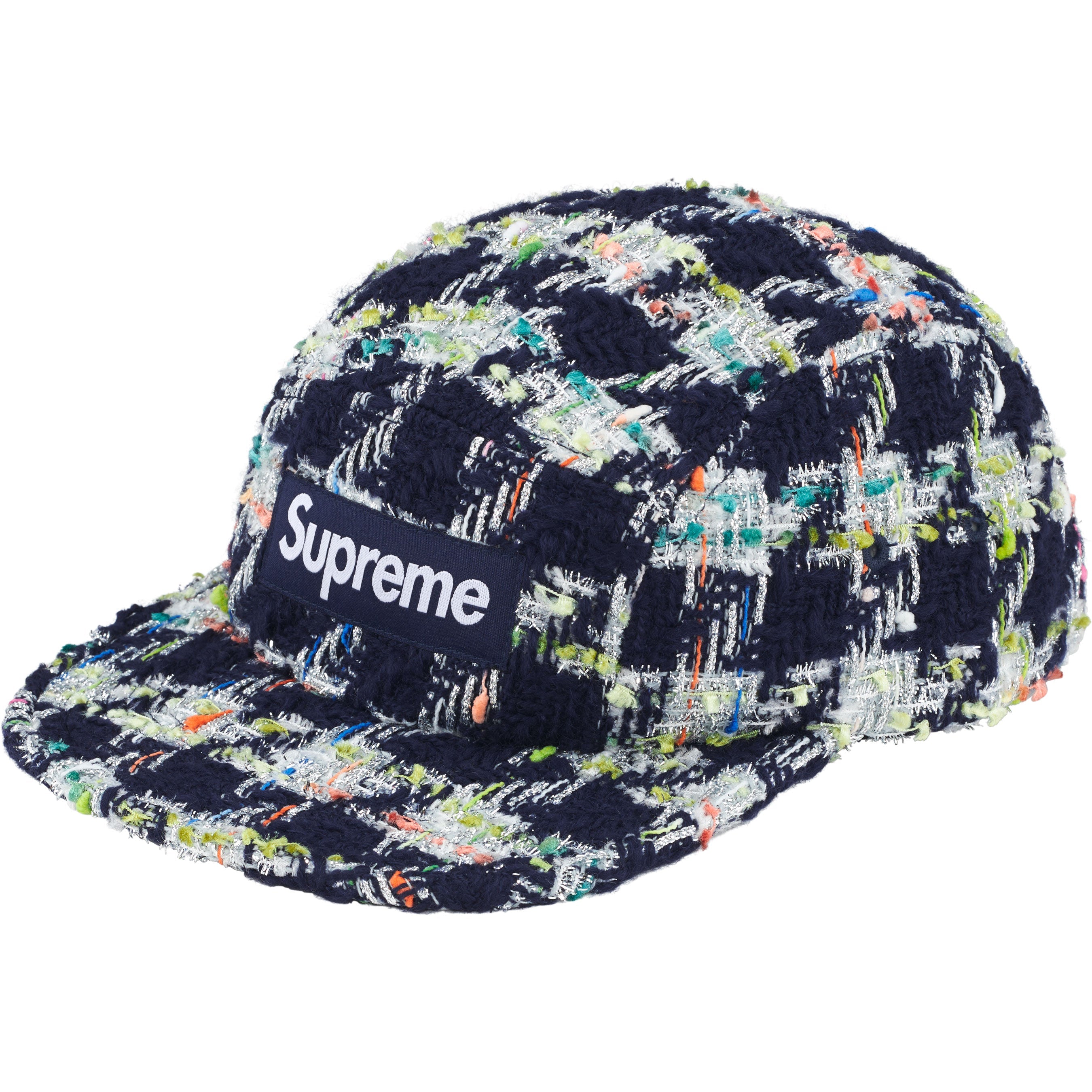 Metallic Bouclé Camp Cap