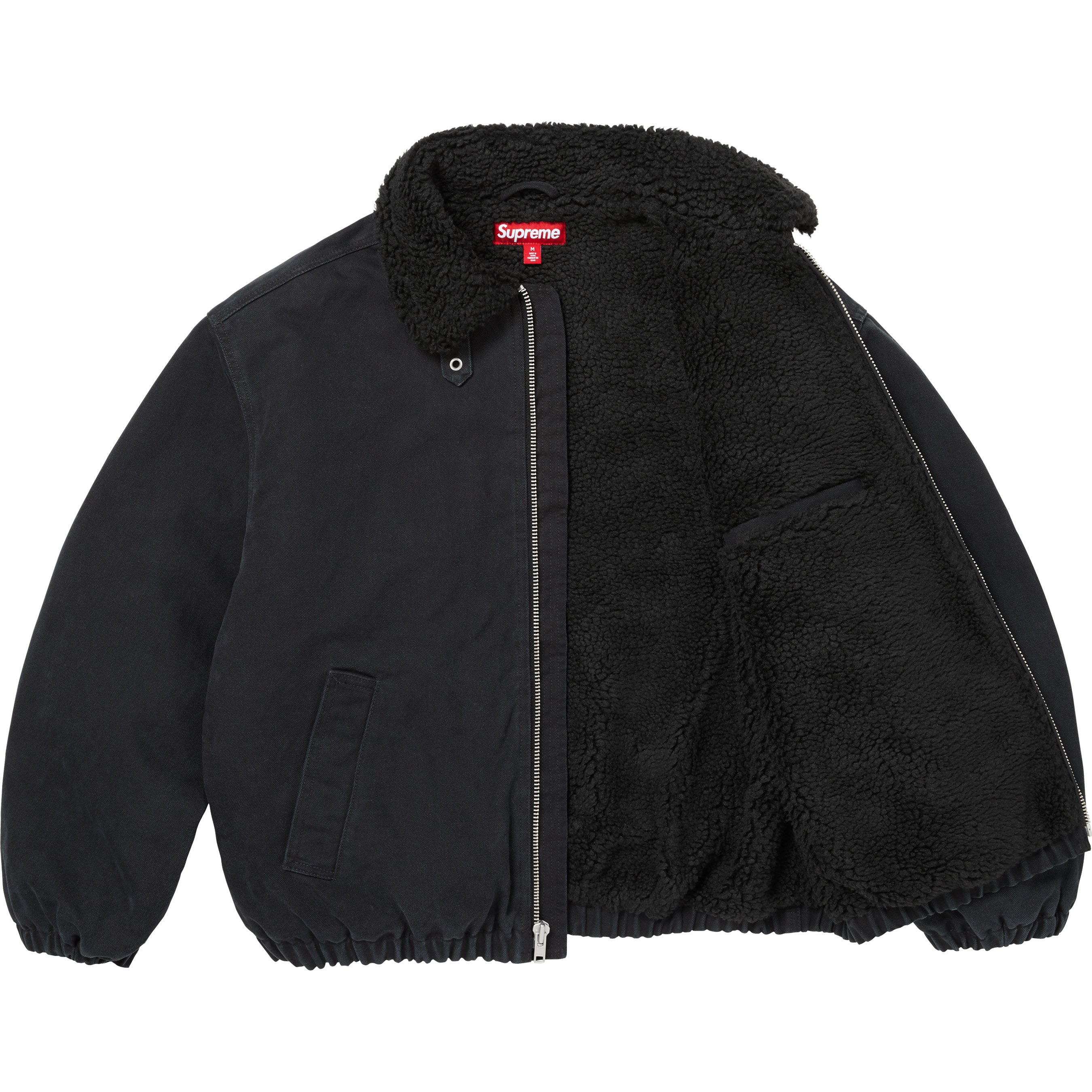 Faux Shearling Lined Bomber Jacket