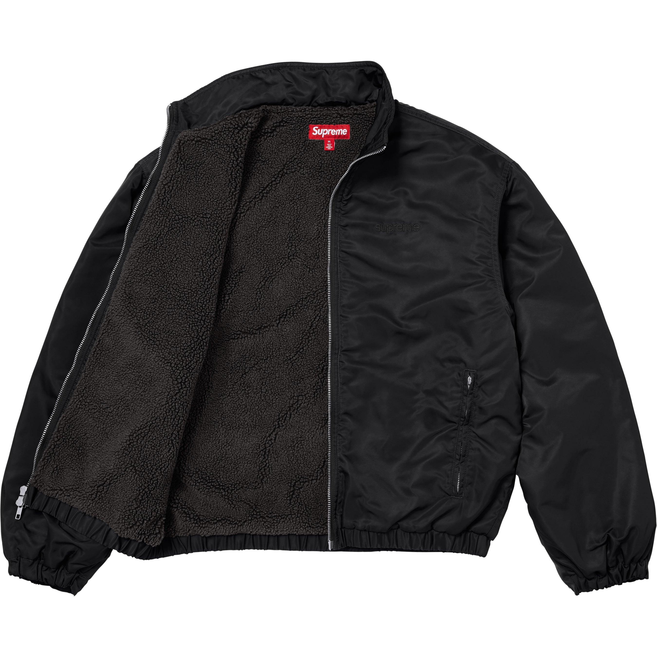 Stand Collar Lined Nylon Jacket