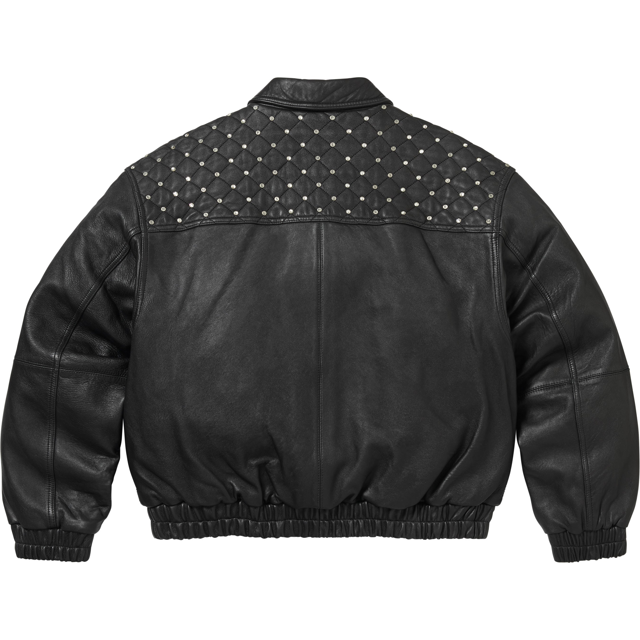 Swarovski® Studded Quilted Leather Jacket