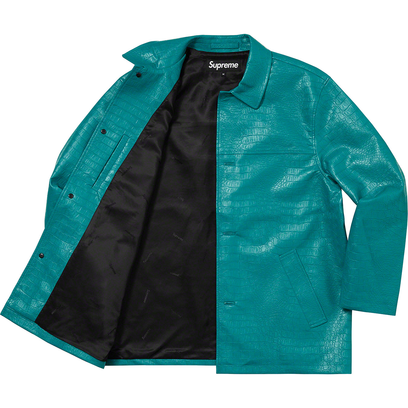 Faux Croc Car Coat