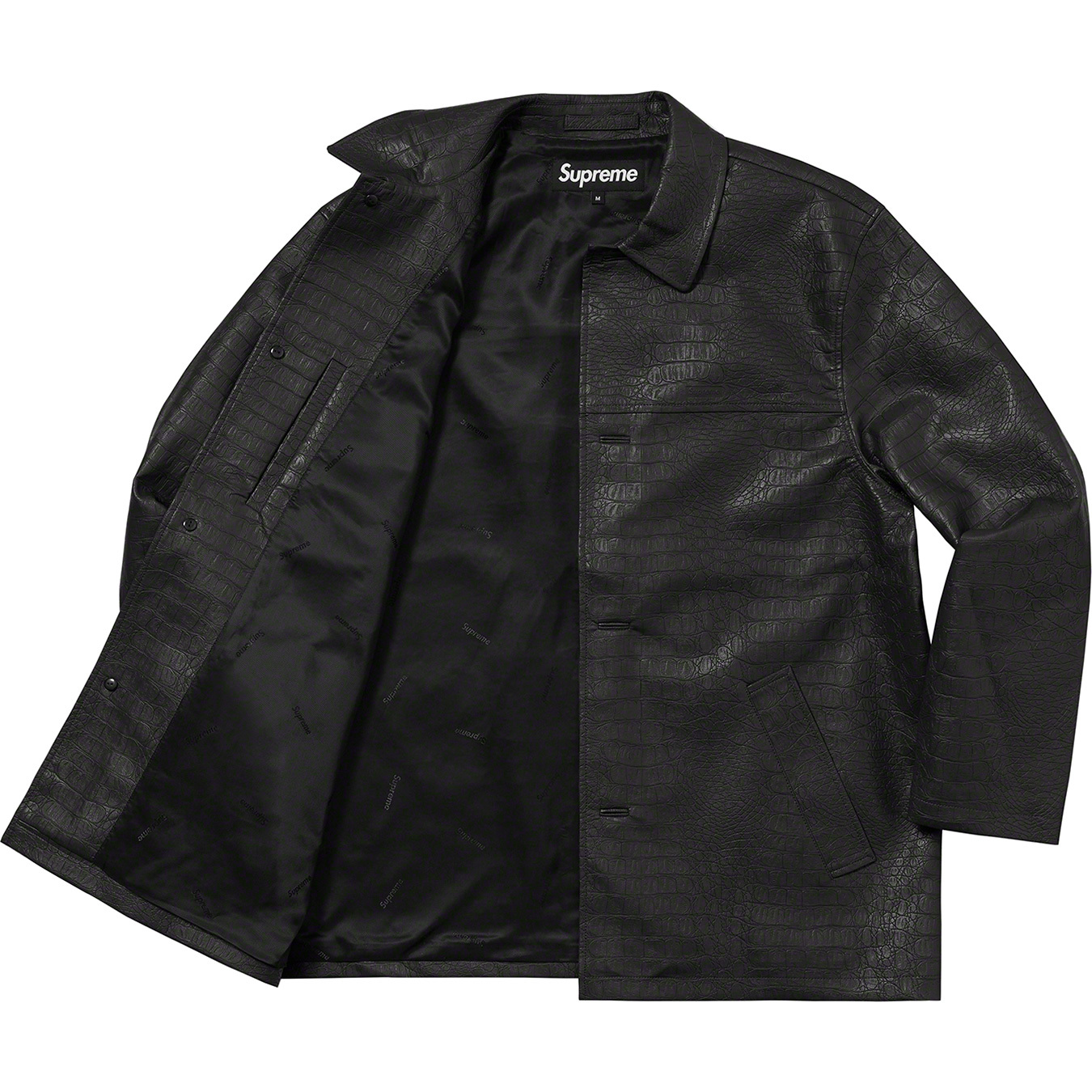 Faux Croc Car Coat