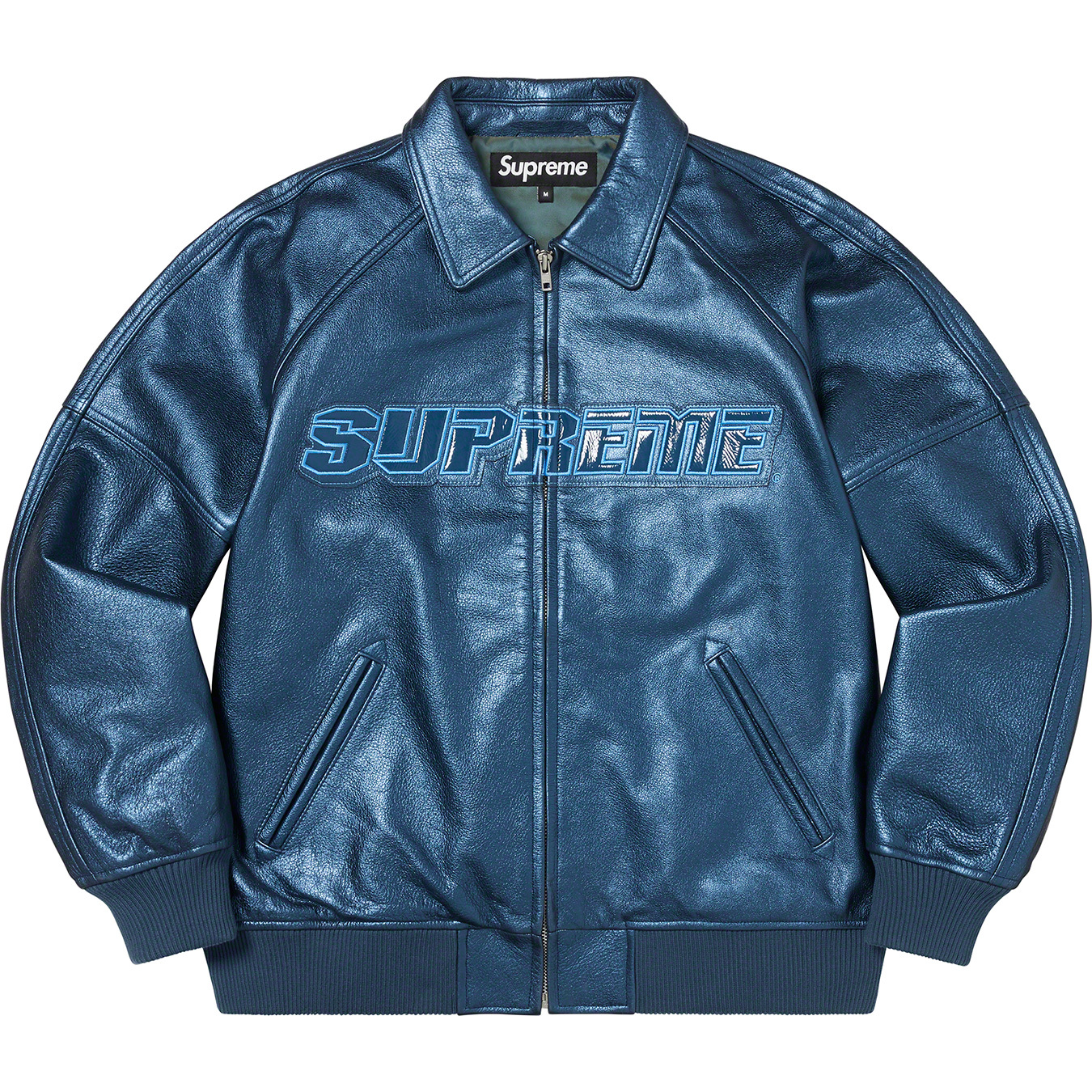 Silver Surfer Leather Varsity Jacket