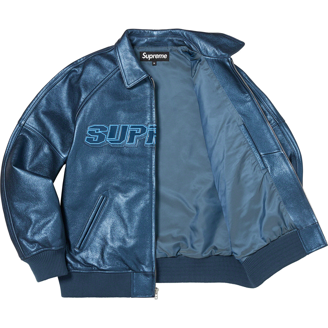 Silver Surfer Leather Varsity Jacket