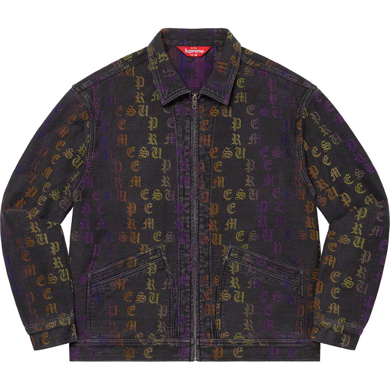 Gradient Jacquard Denim Work Jacket
