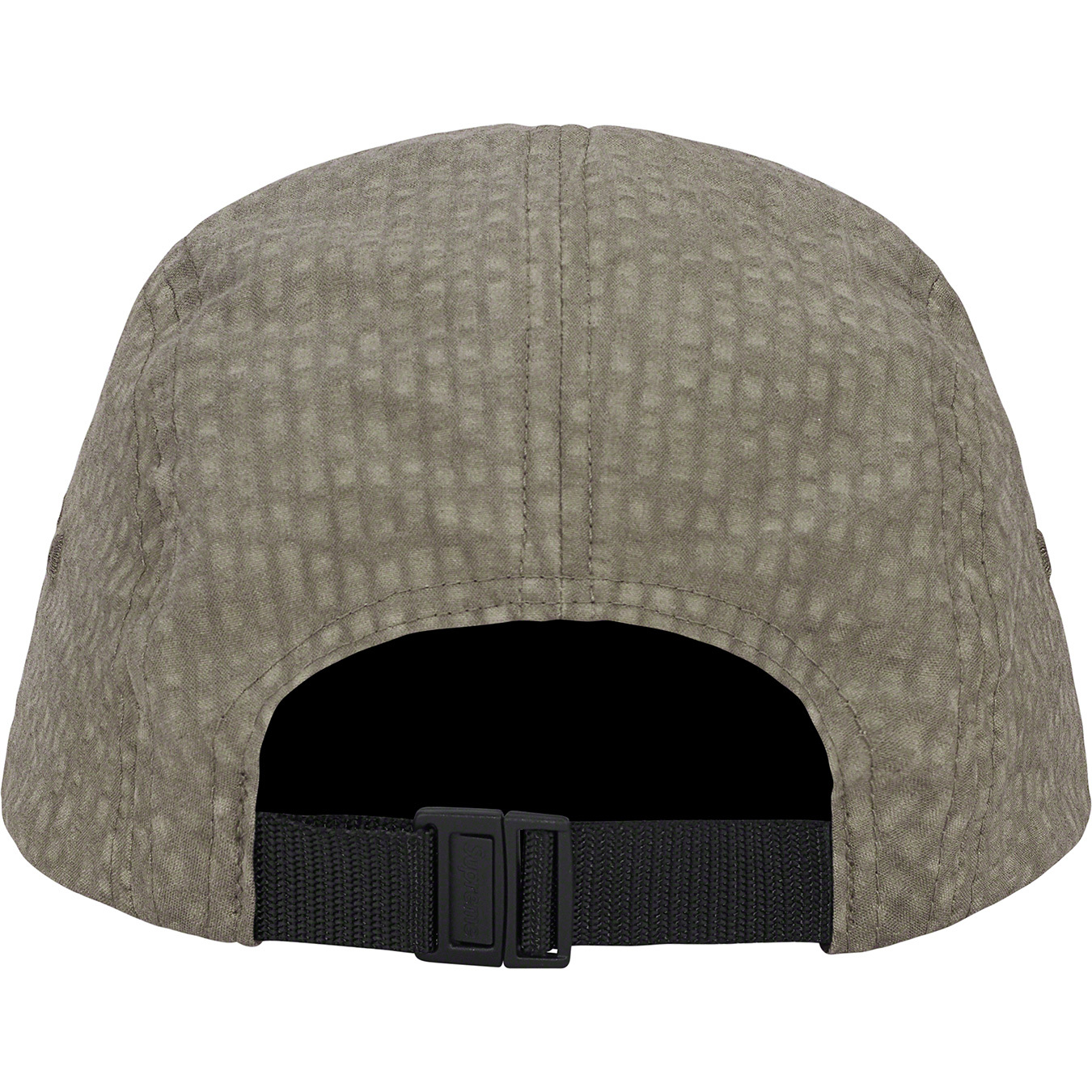 Washed Seersucker Camp Cap