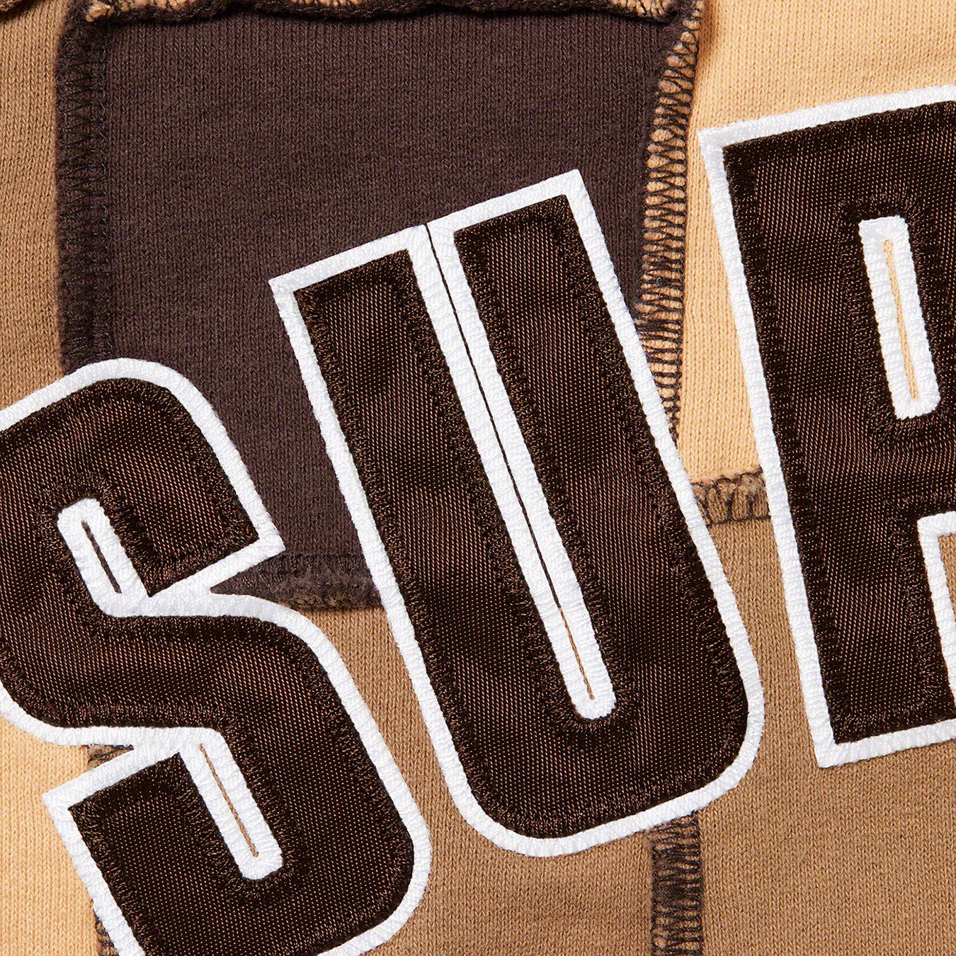 Reverse Patchwork Zip Up Hooded Sweatshirt