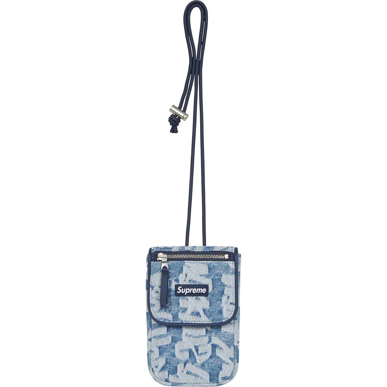 Fat Tip Jacquard Denim Neck Pouch