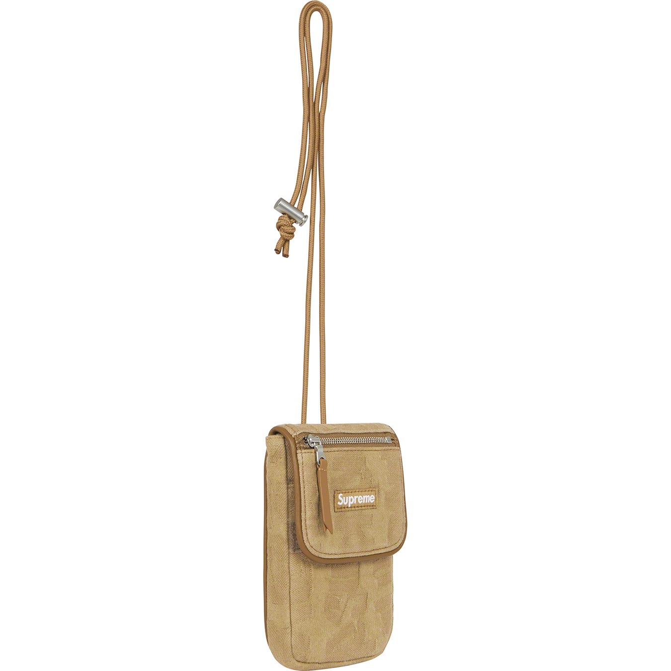 Fat Tip Jacquard Denim Neck Pouch