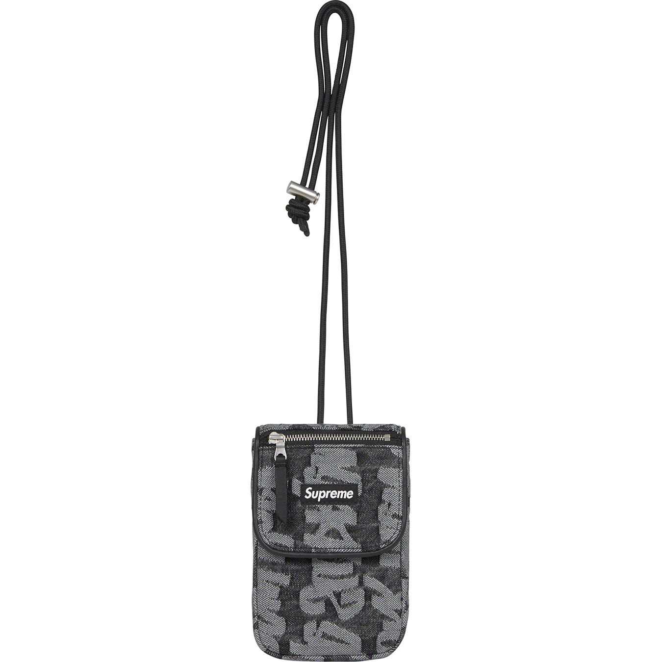 Fat Tip Jacquard Denim Neck Pouch