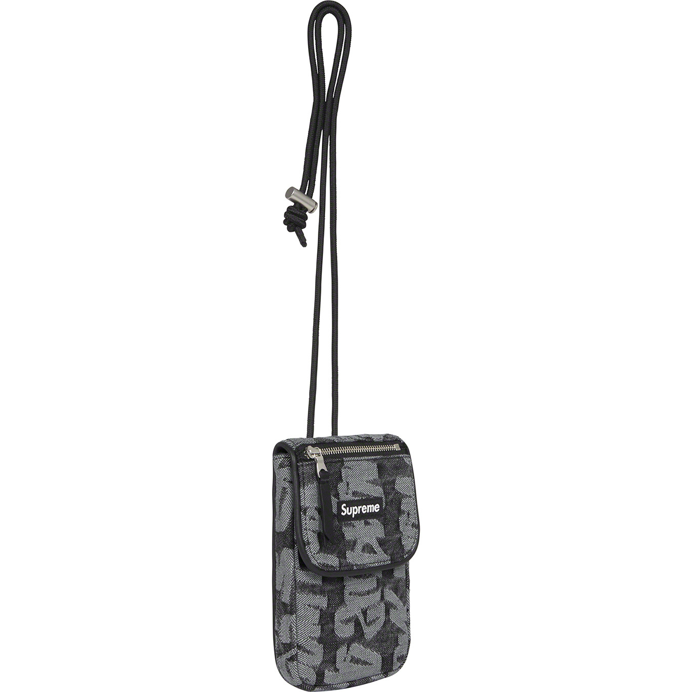 Fat Tip Jacquard Denim Neck Pouch