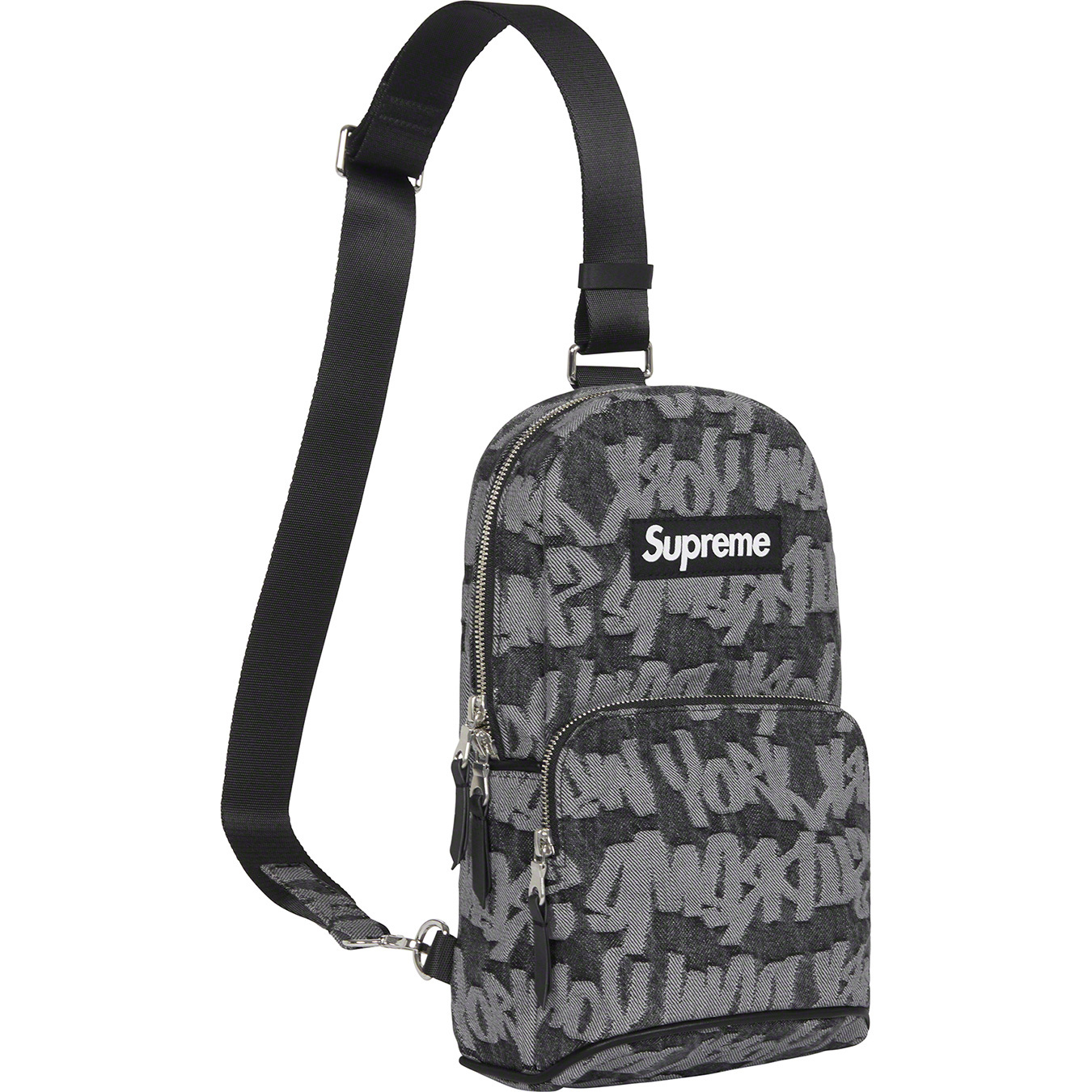 Fat Tip Jacquard Denim Sling Bag