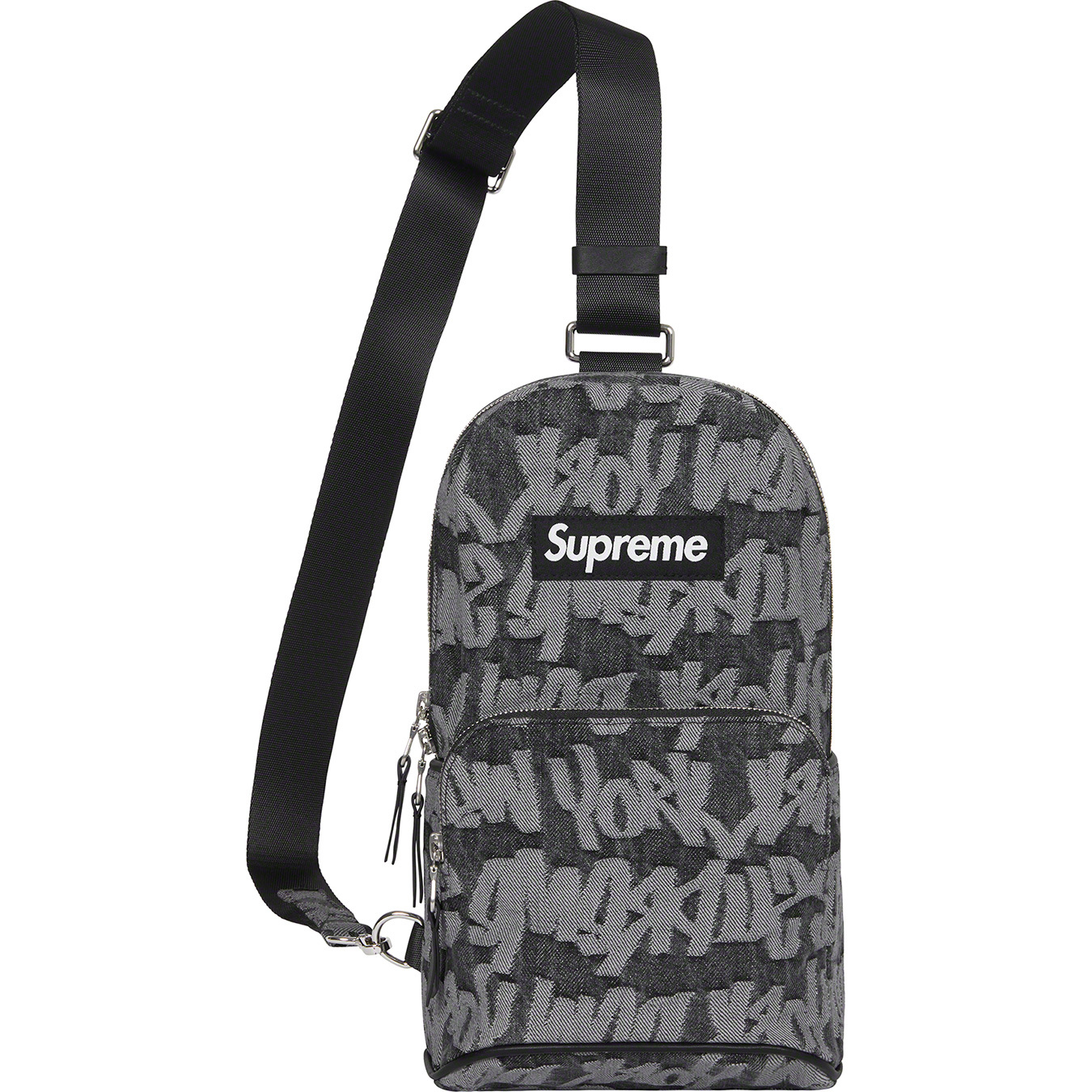 Fat Tip Jacquard Denim Sling Bag