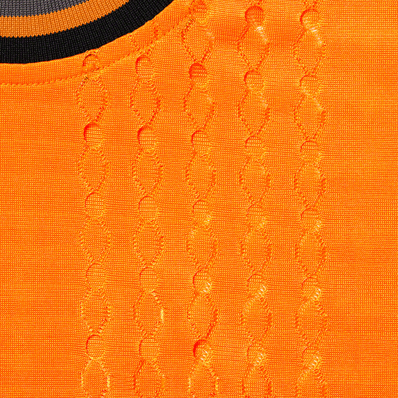 Perforated Stripe Warm Up Top
