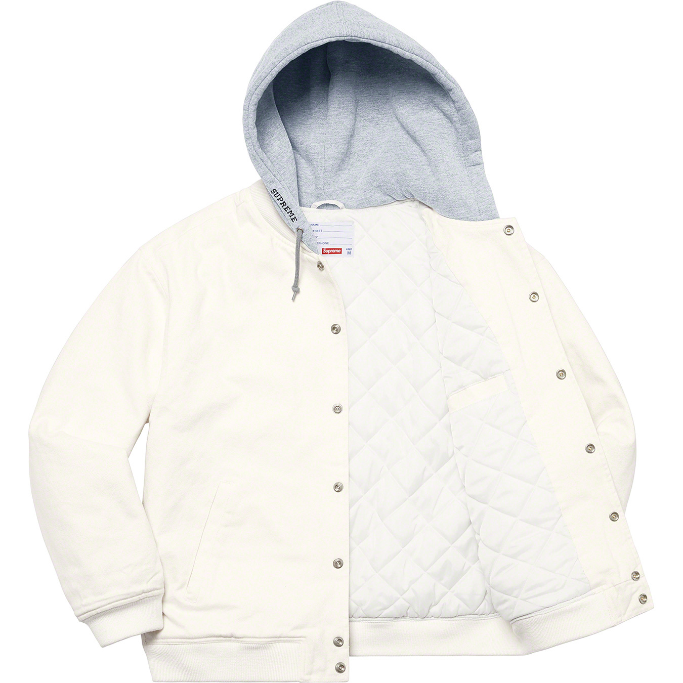 Hooded Twill Varsity Jacket