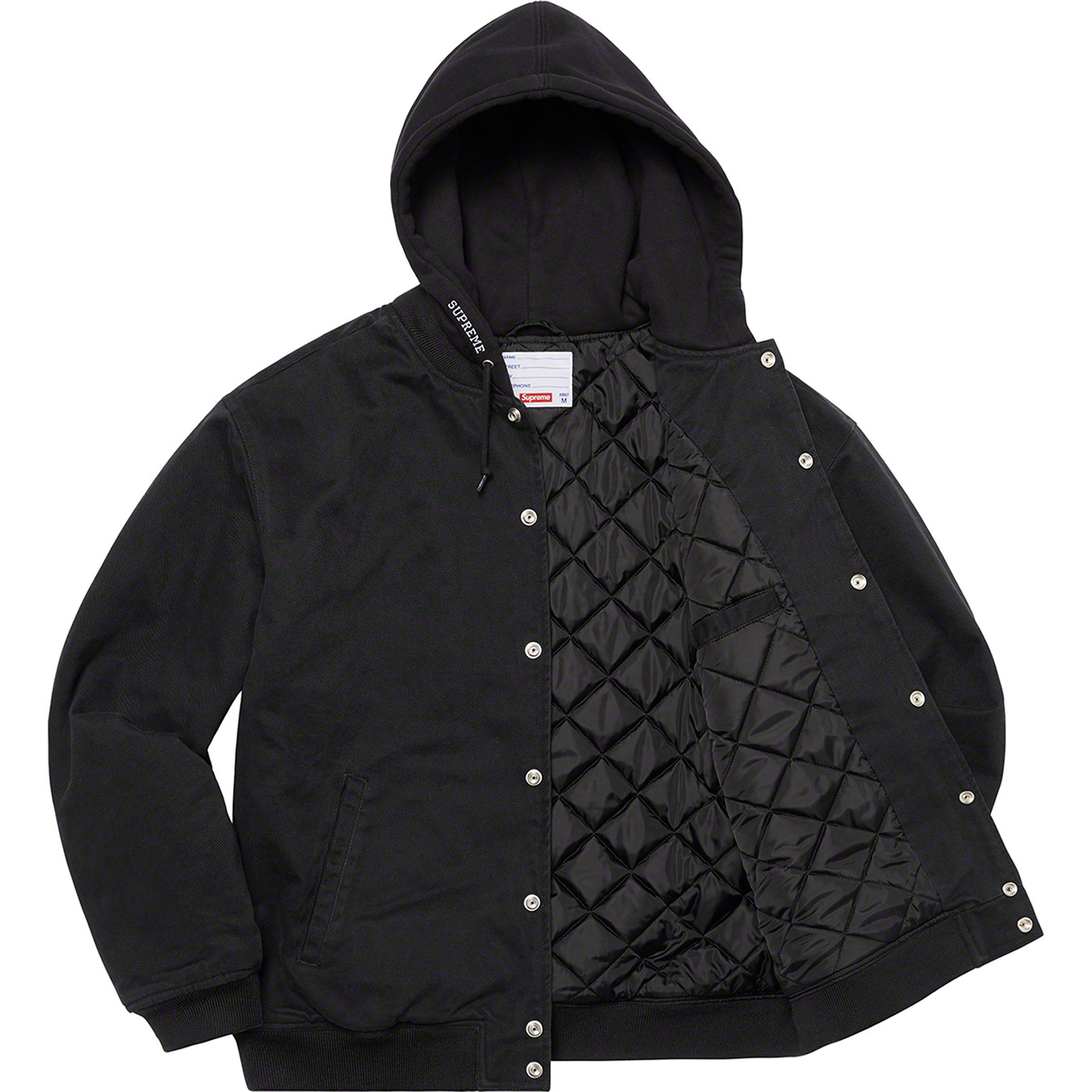 Hooded Twill Varsity Jacket