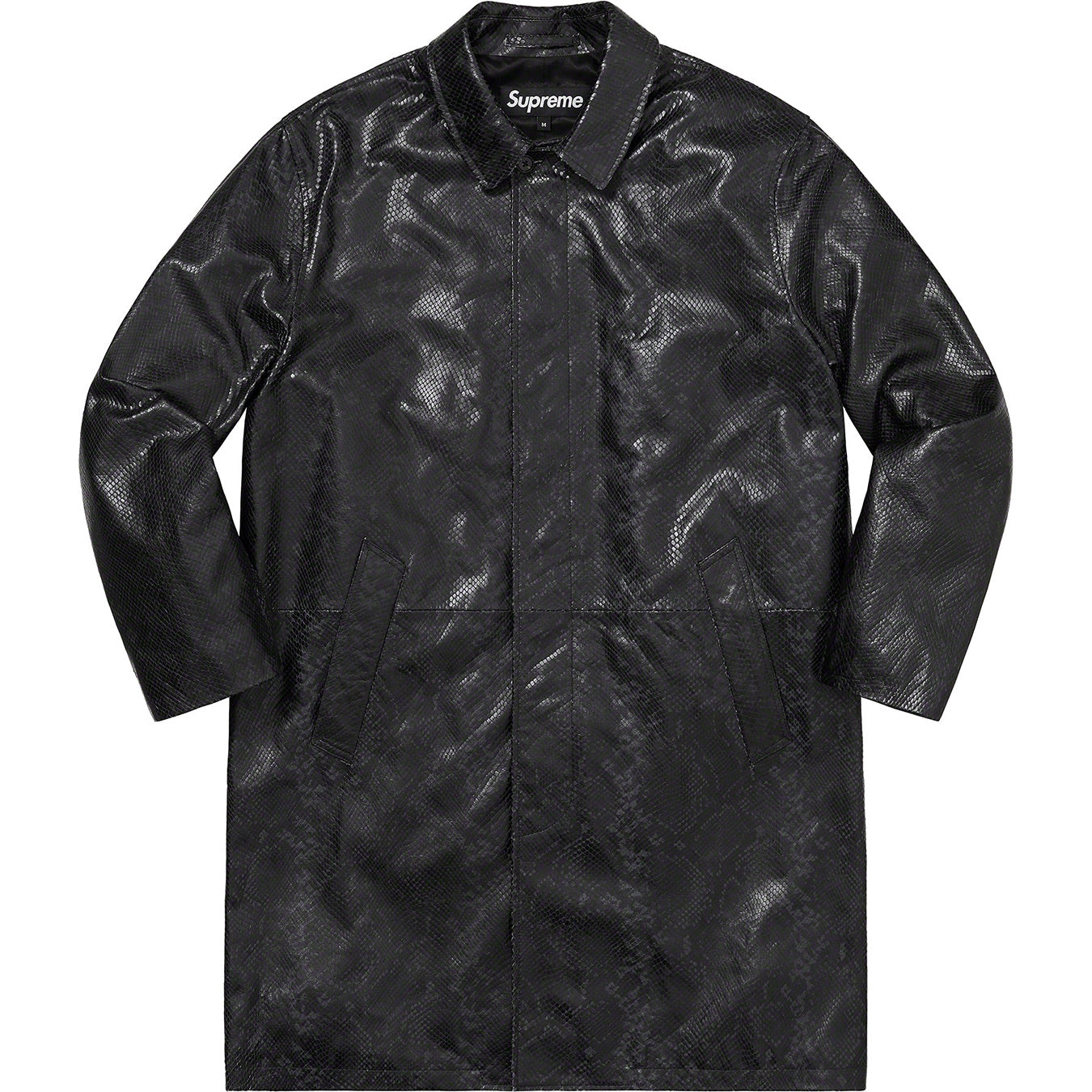 Leather Snake Trench Coat