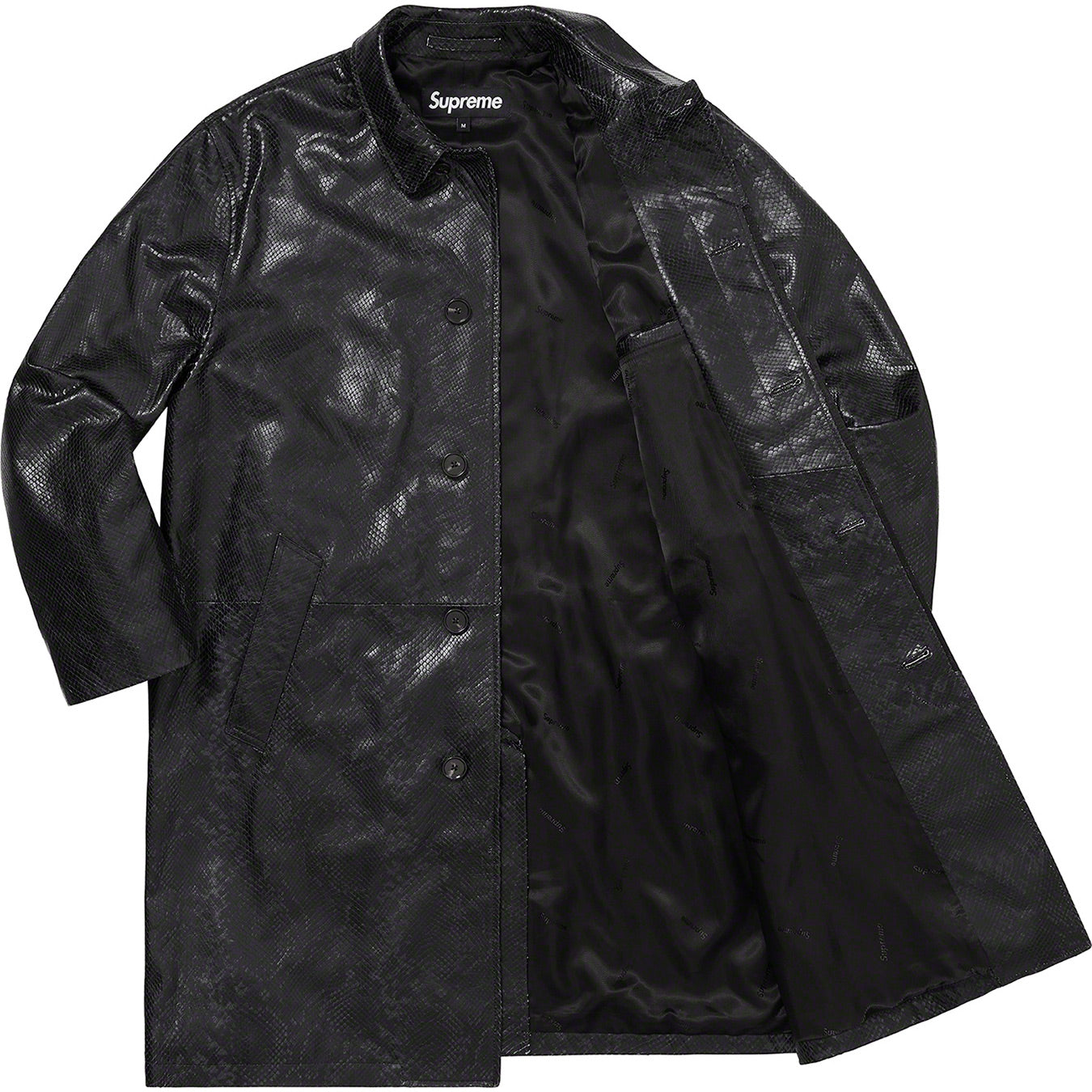 Leather Snake Trench Coat