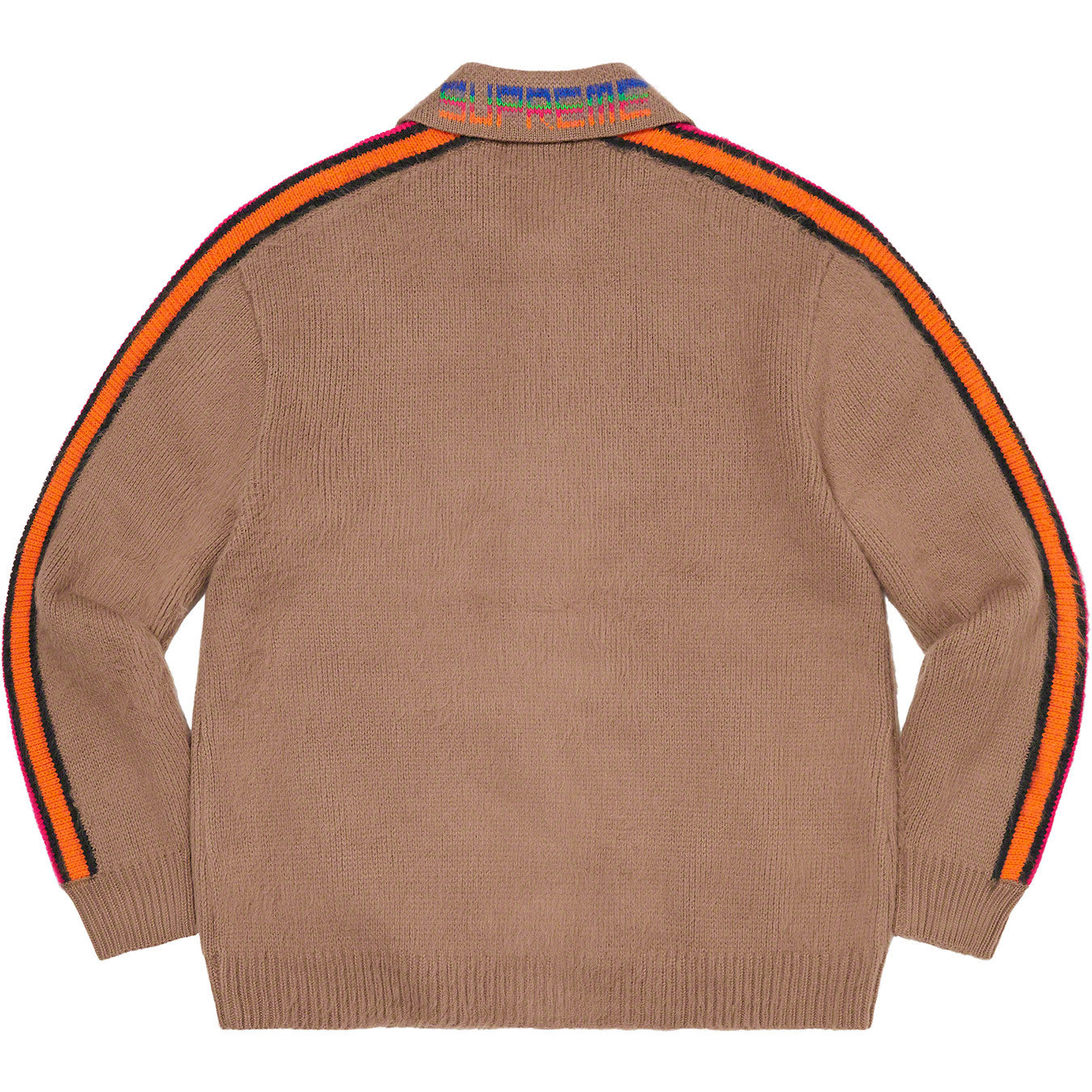 Sleeve Stripe Zip Up Sweater