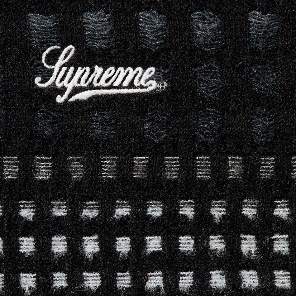 Gradient Grid Zip Up Polo