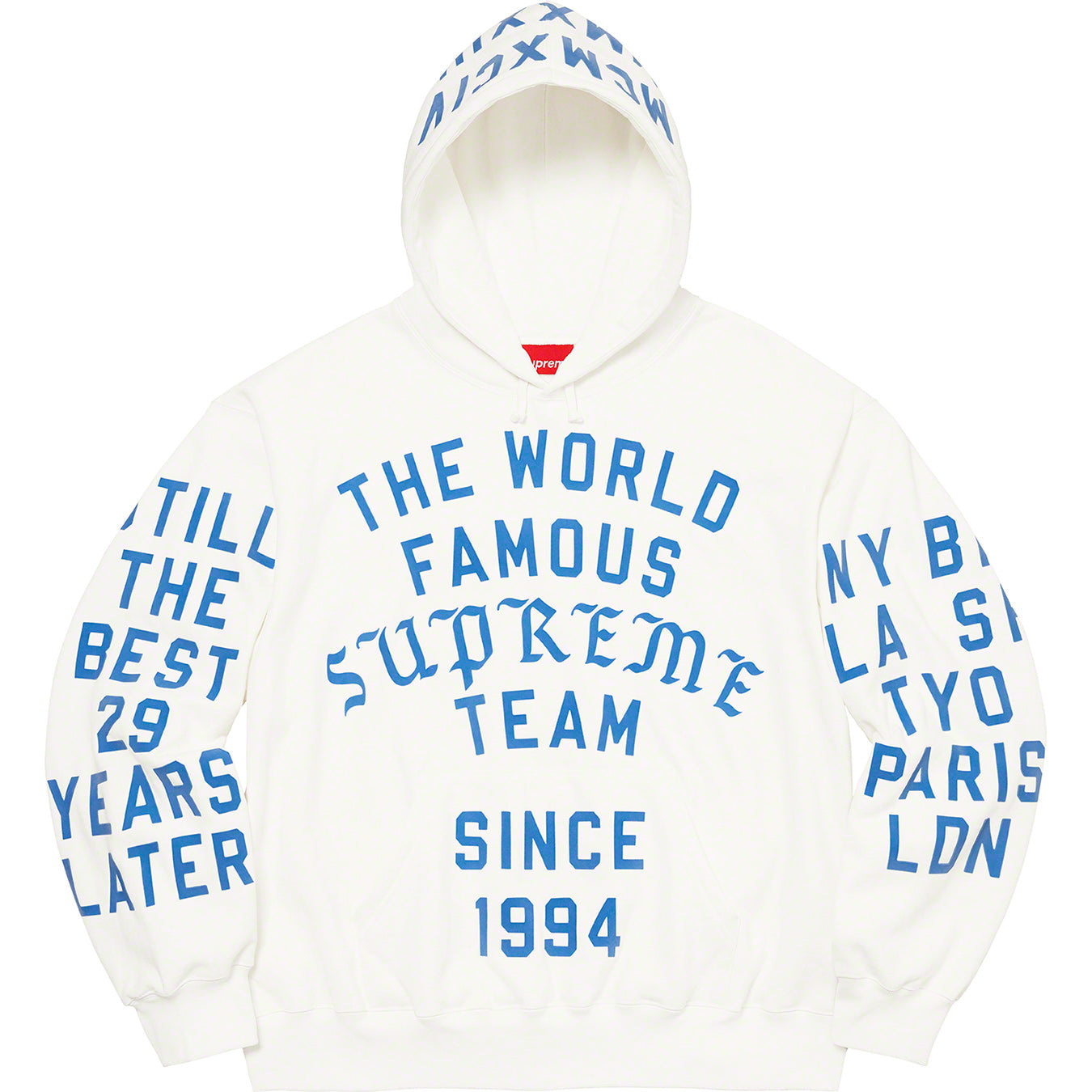 Supreme Team Flocked Hooded Sweatshirt