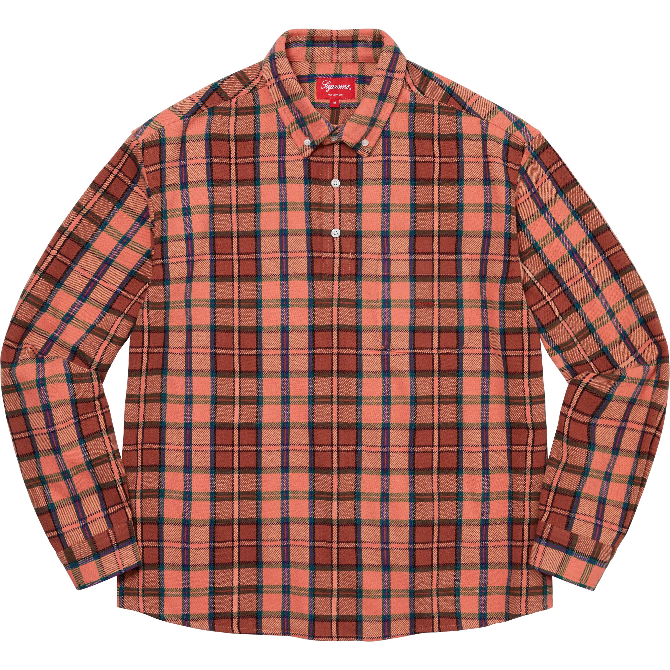 Pullover Plaid Flannel Shirt