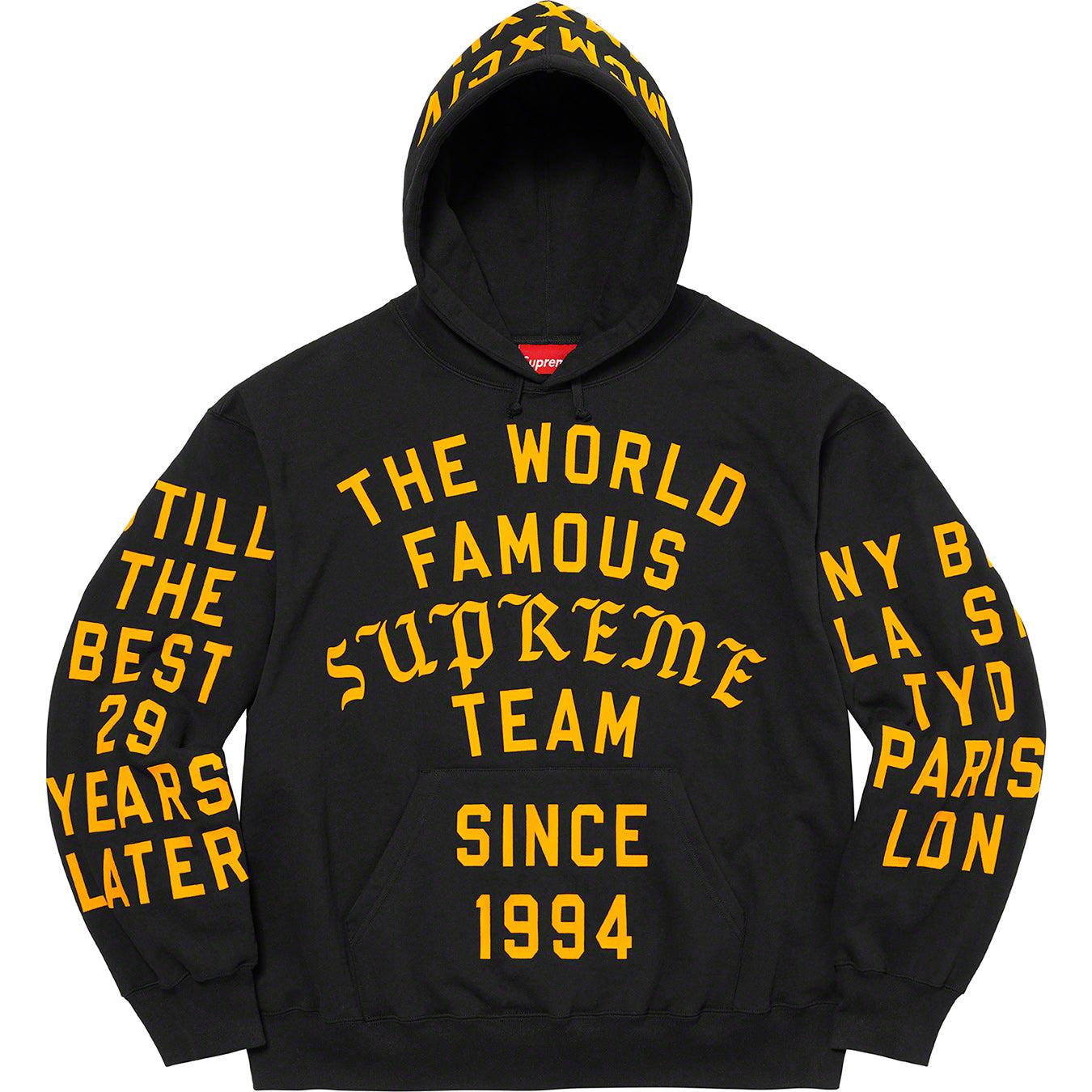 Supreme Team Flocked Hooded Sweatshirt