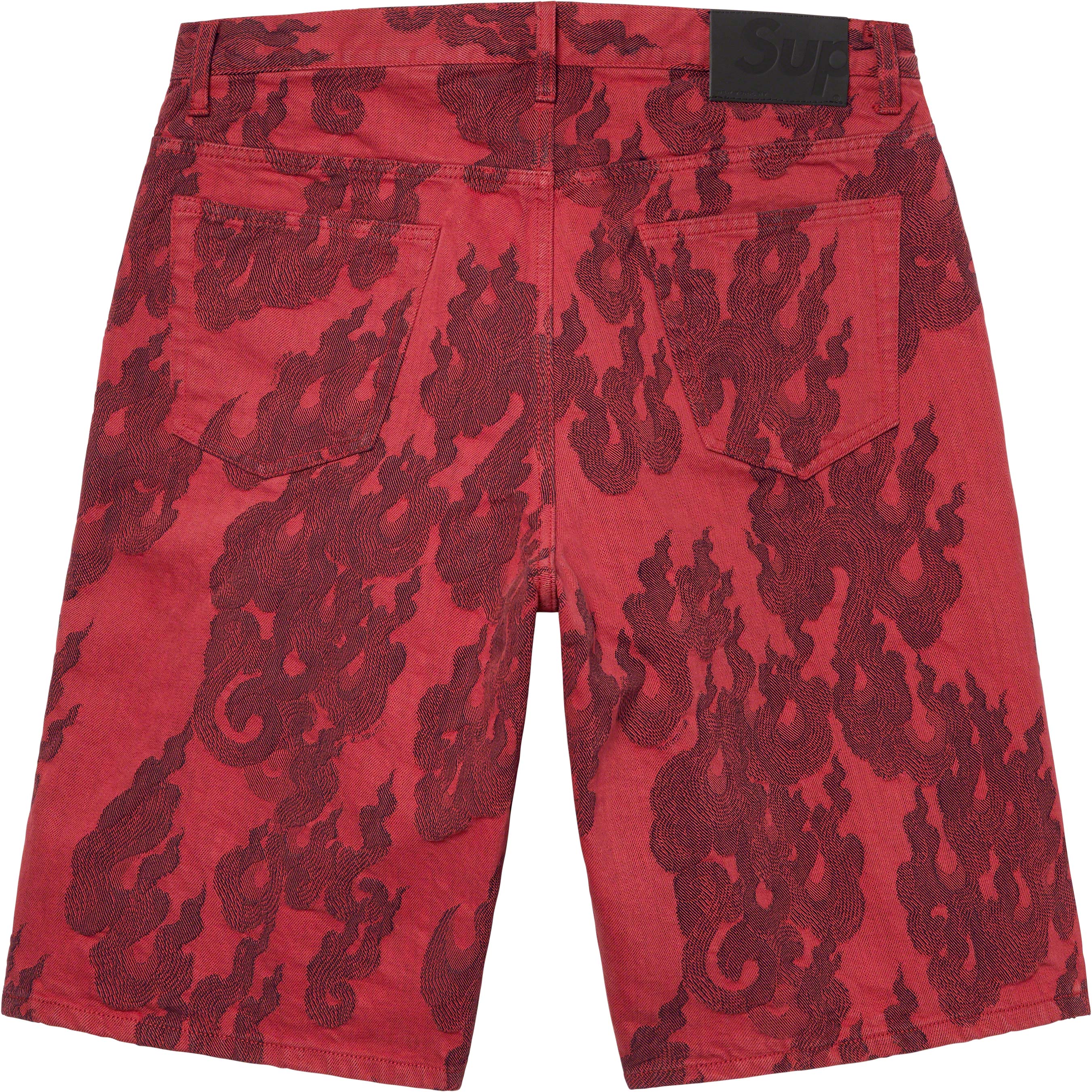 Flames Jacquard Baggy Denim Short