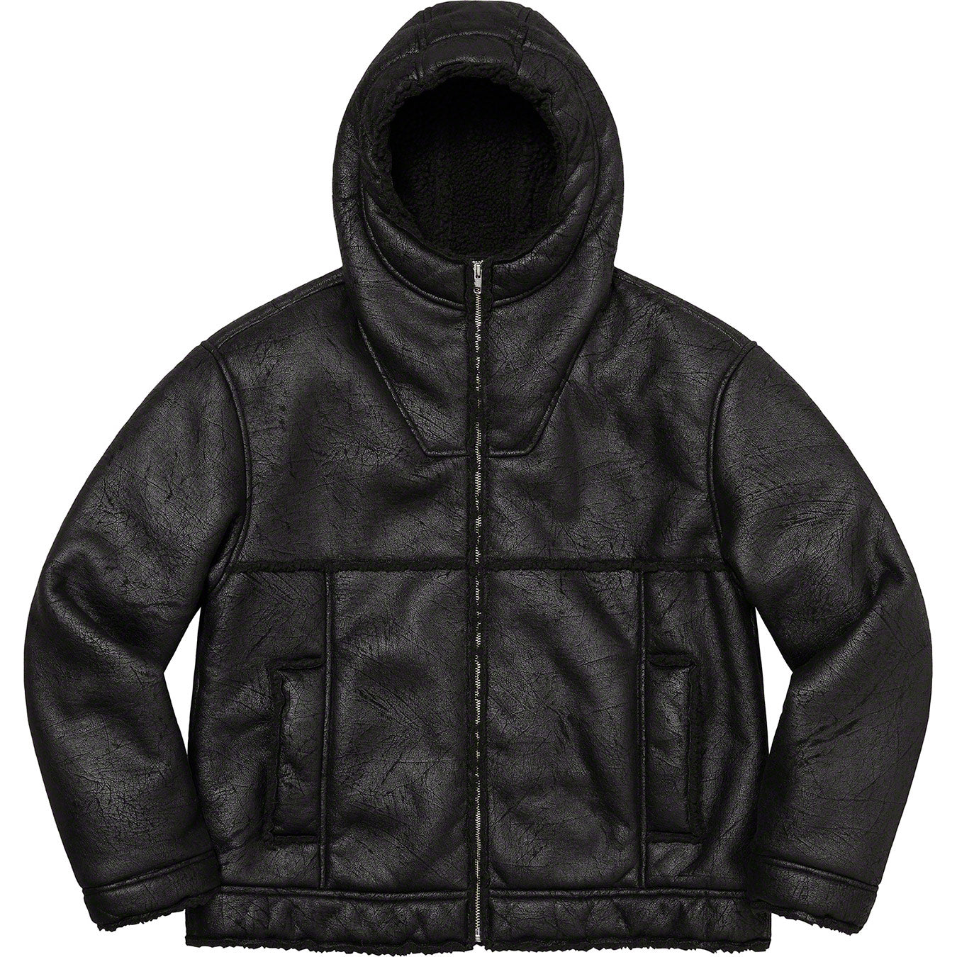 Faux Shearling Hooded Jacket