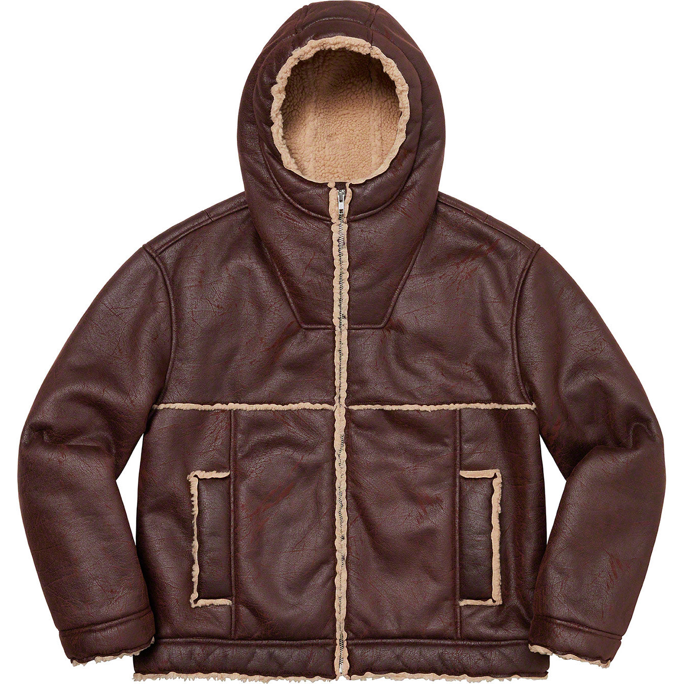 Faux Shearling Hooded Jacket