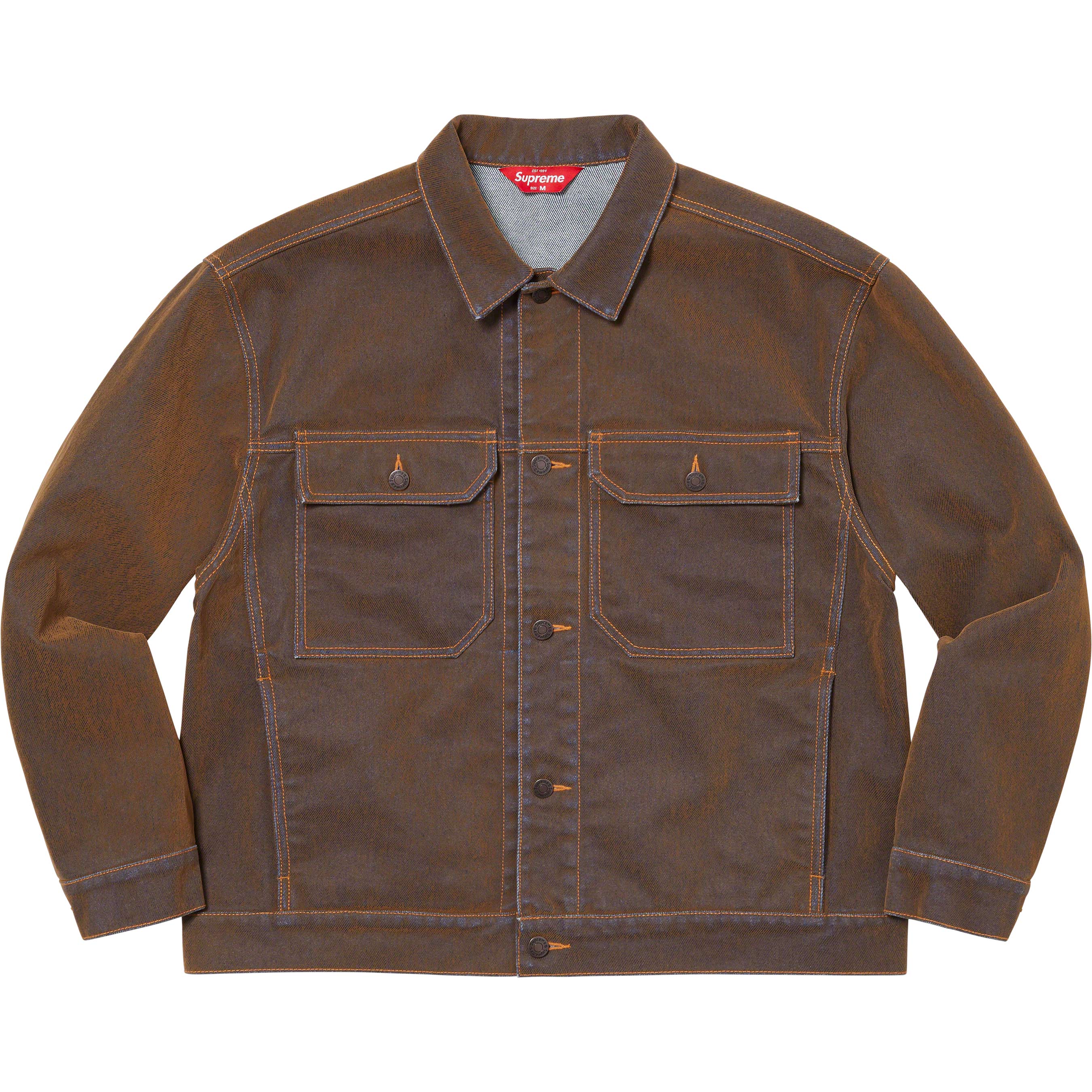 Flocked Denim Trucker Jacket