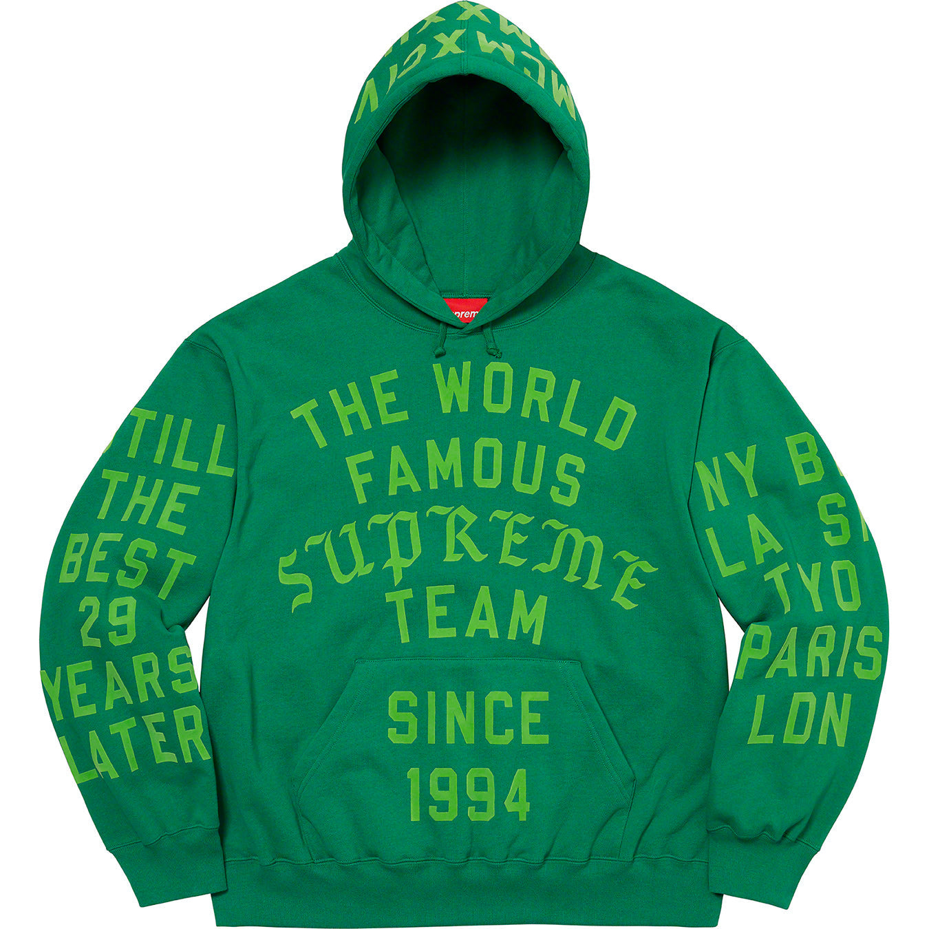 Supreme Team Flocked Hooded Sweatshirt