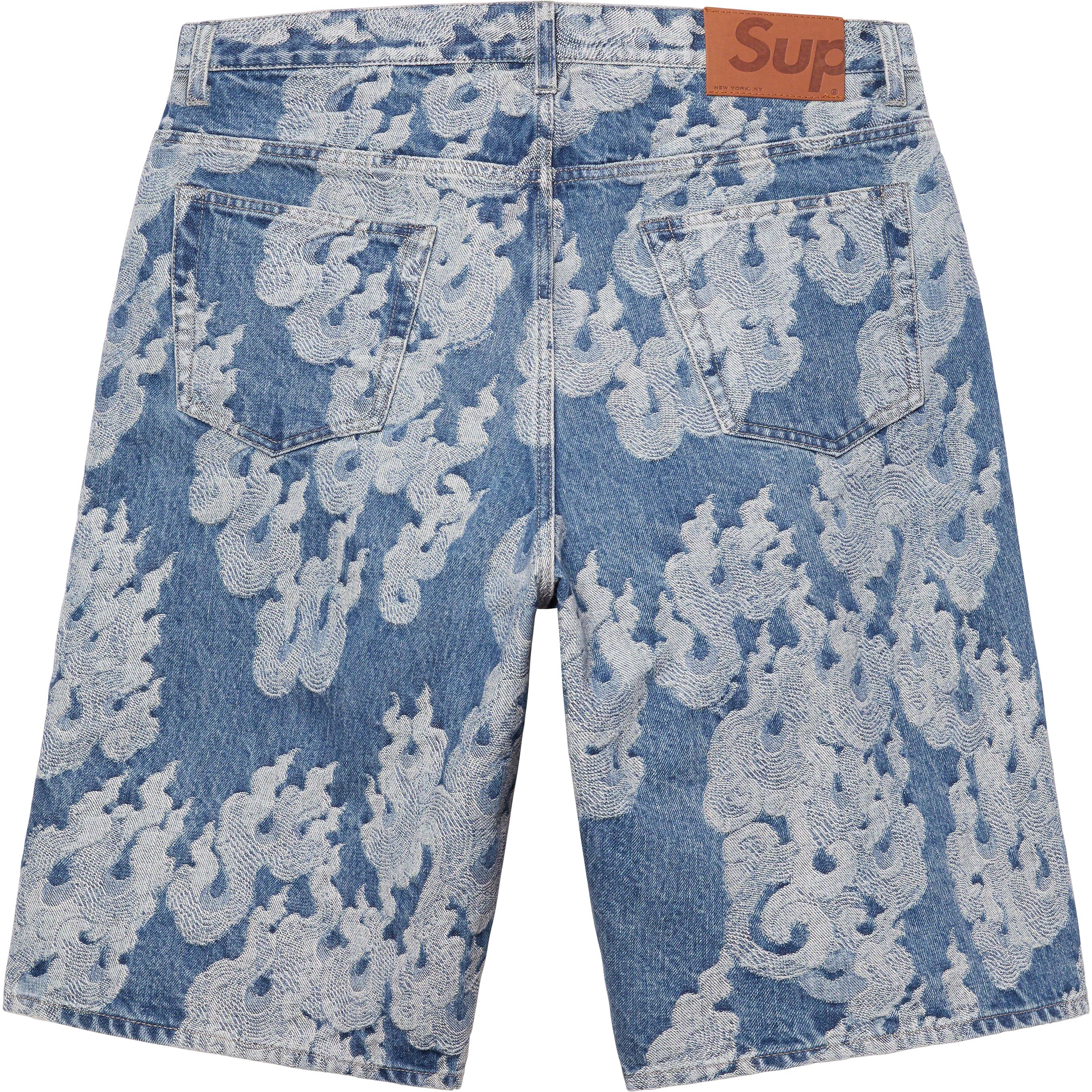 Flames Jacquard Baggy Denim Short