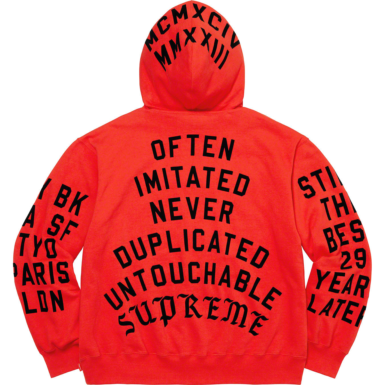 Supreme Team Flocked Hooded Sweatshirt