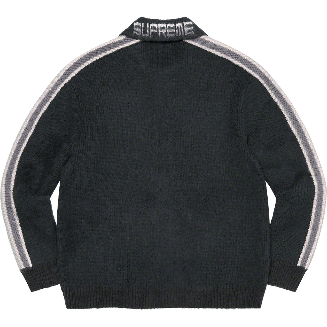 Sleeve Stripe Zip Up Sweater