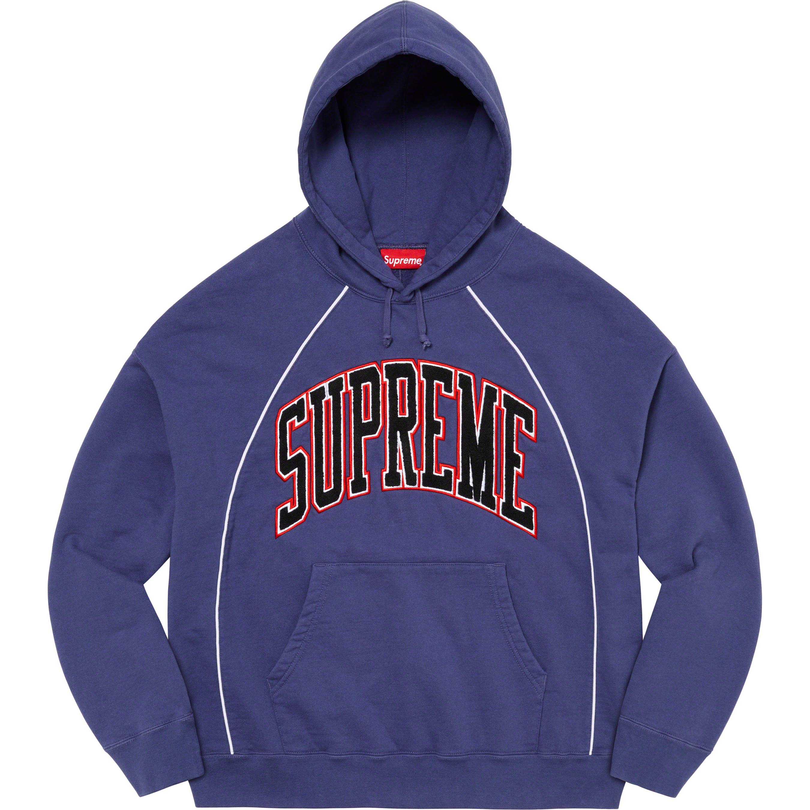 Boxy Piping Arc Hooded Sweatshirt