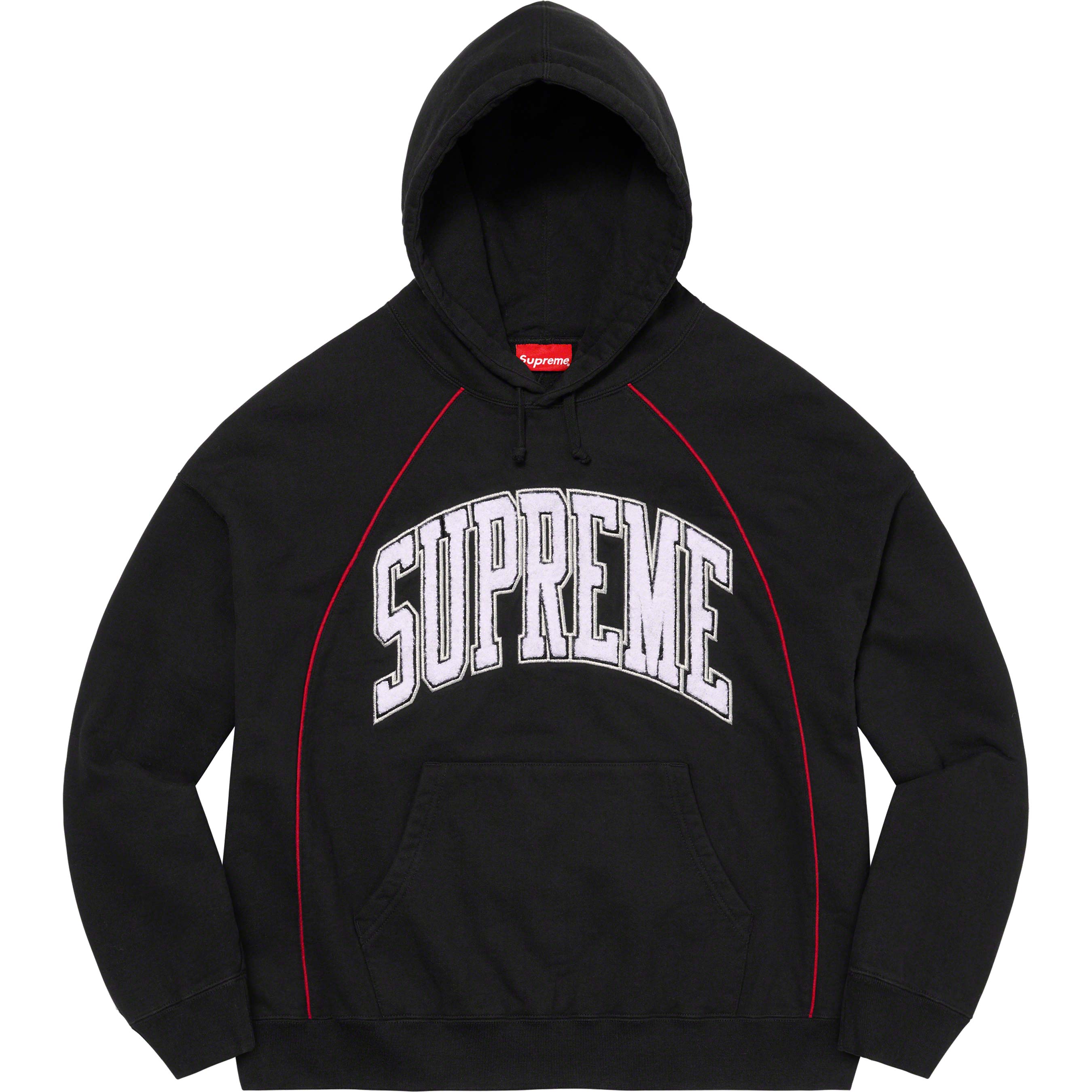 Boxy Piping Arc Hooded Sweatshirt