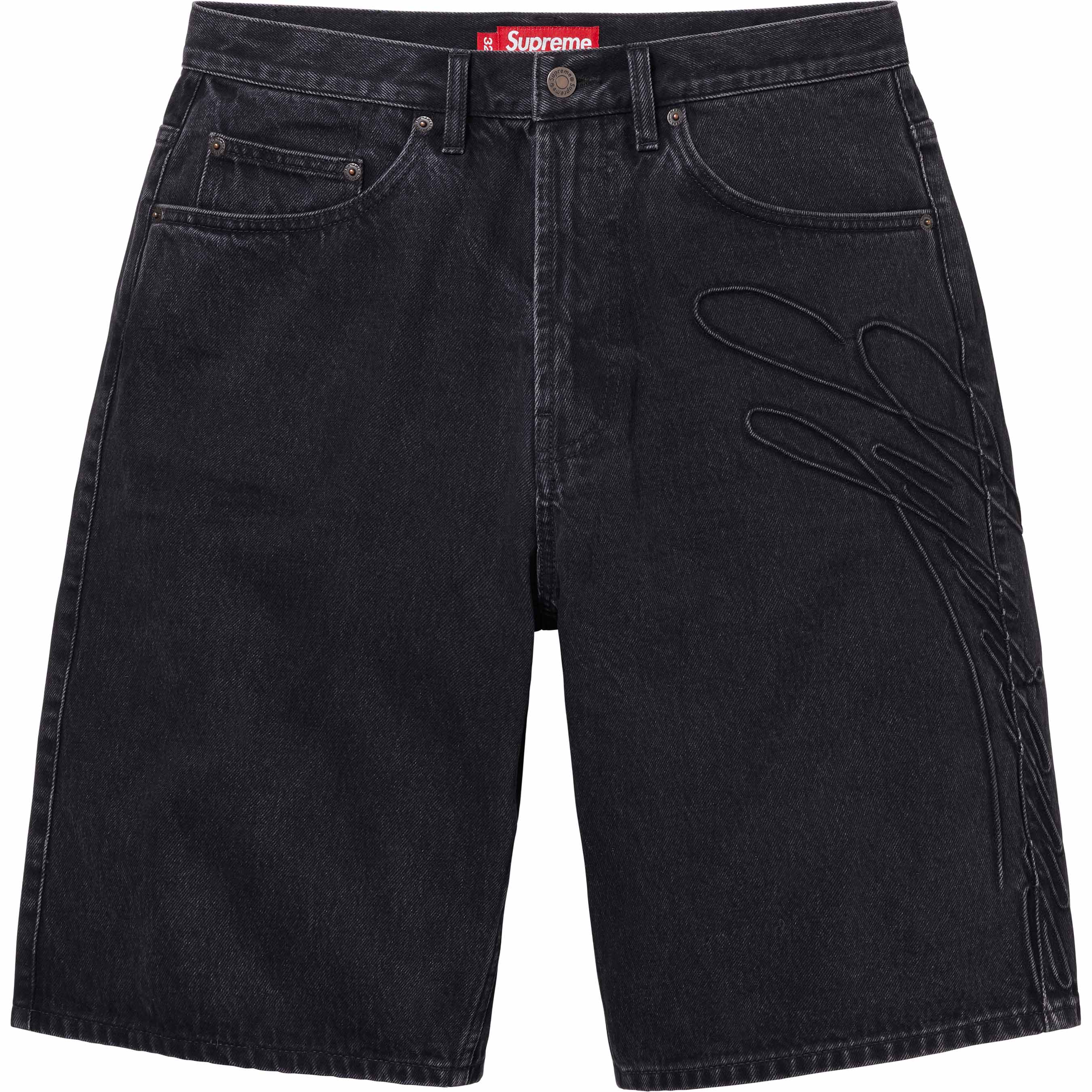 Script Baggy Denim Short