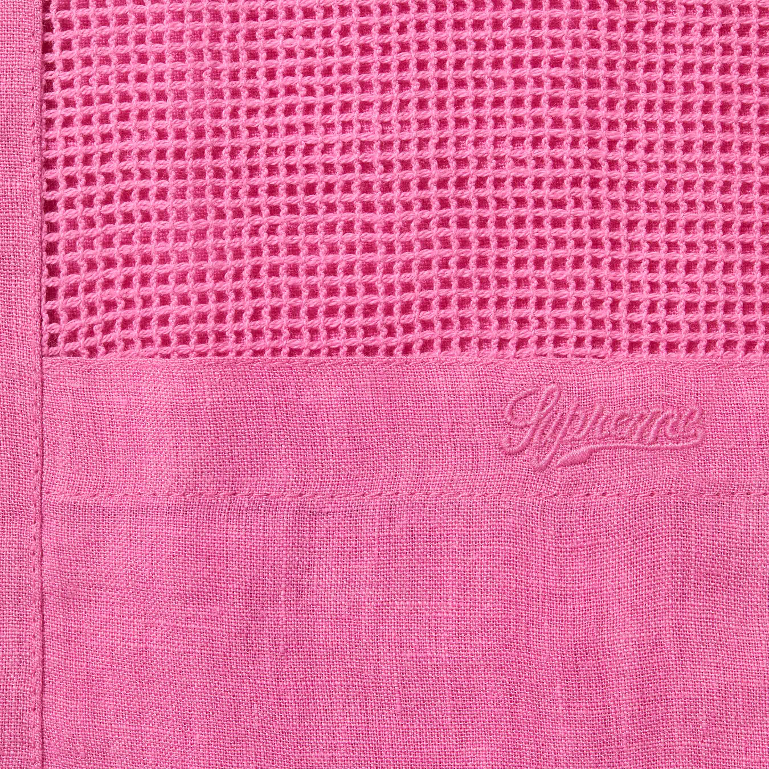 Mesh Panel Linen S/S Shirt