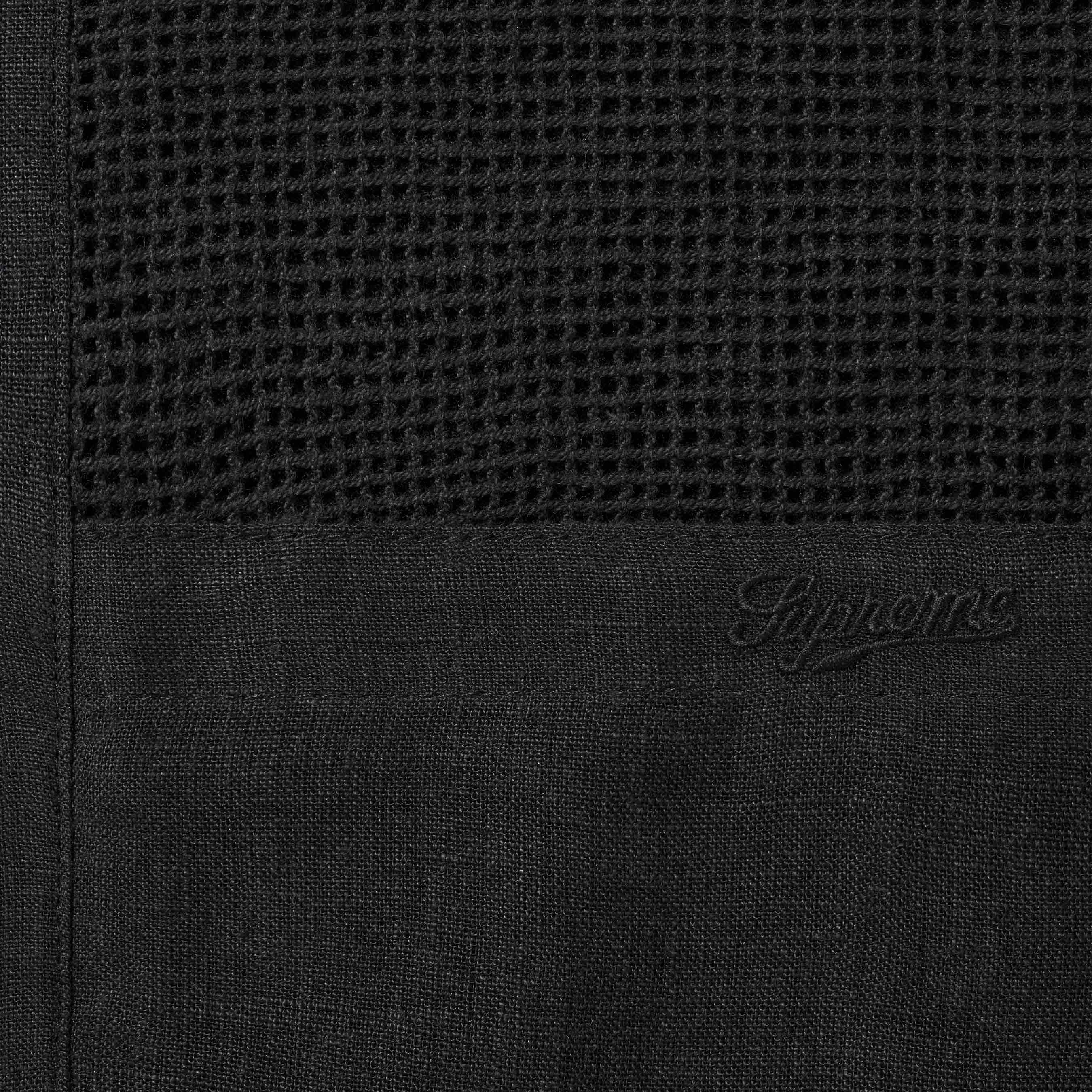 Mesh Panel Linen S/S Shirt