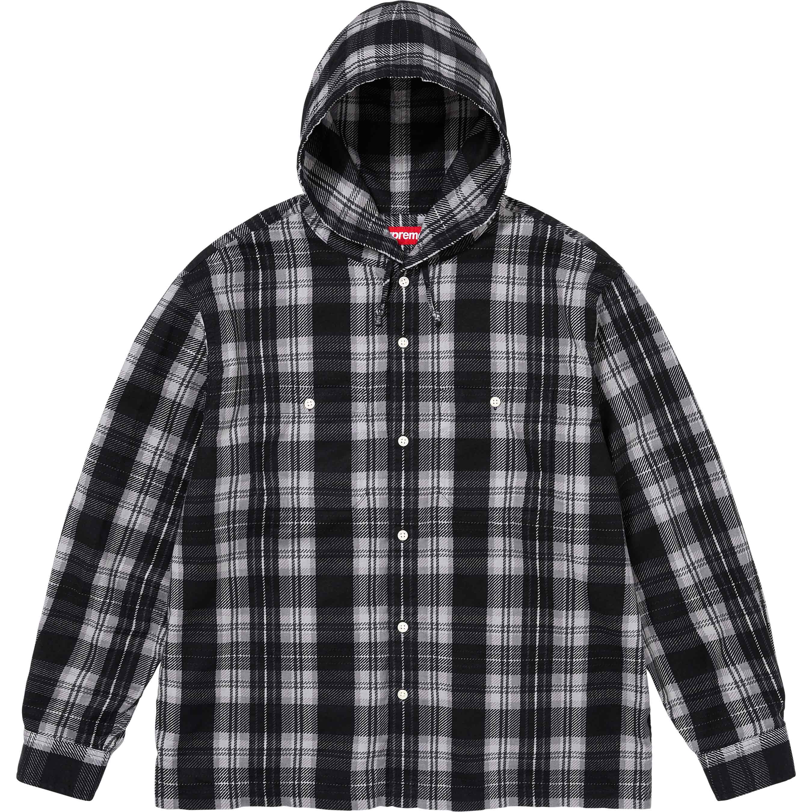 Printed Hooded Flannel Shirt