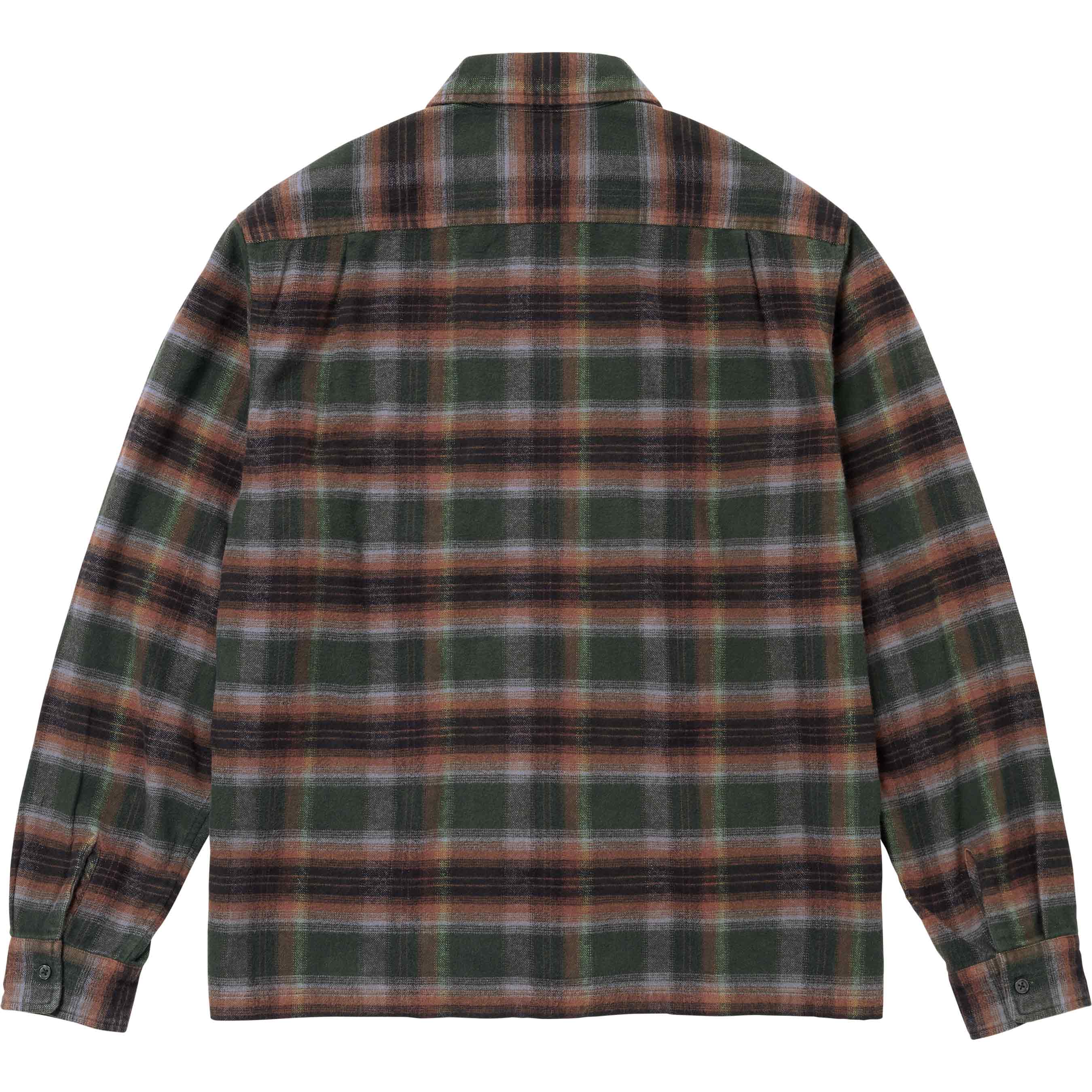 Shadow Plaid Flannel Zip Up Shirt