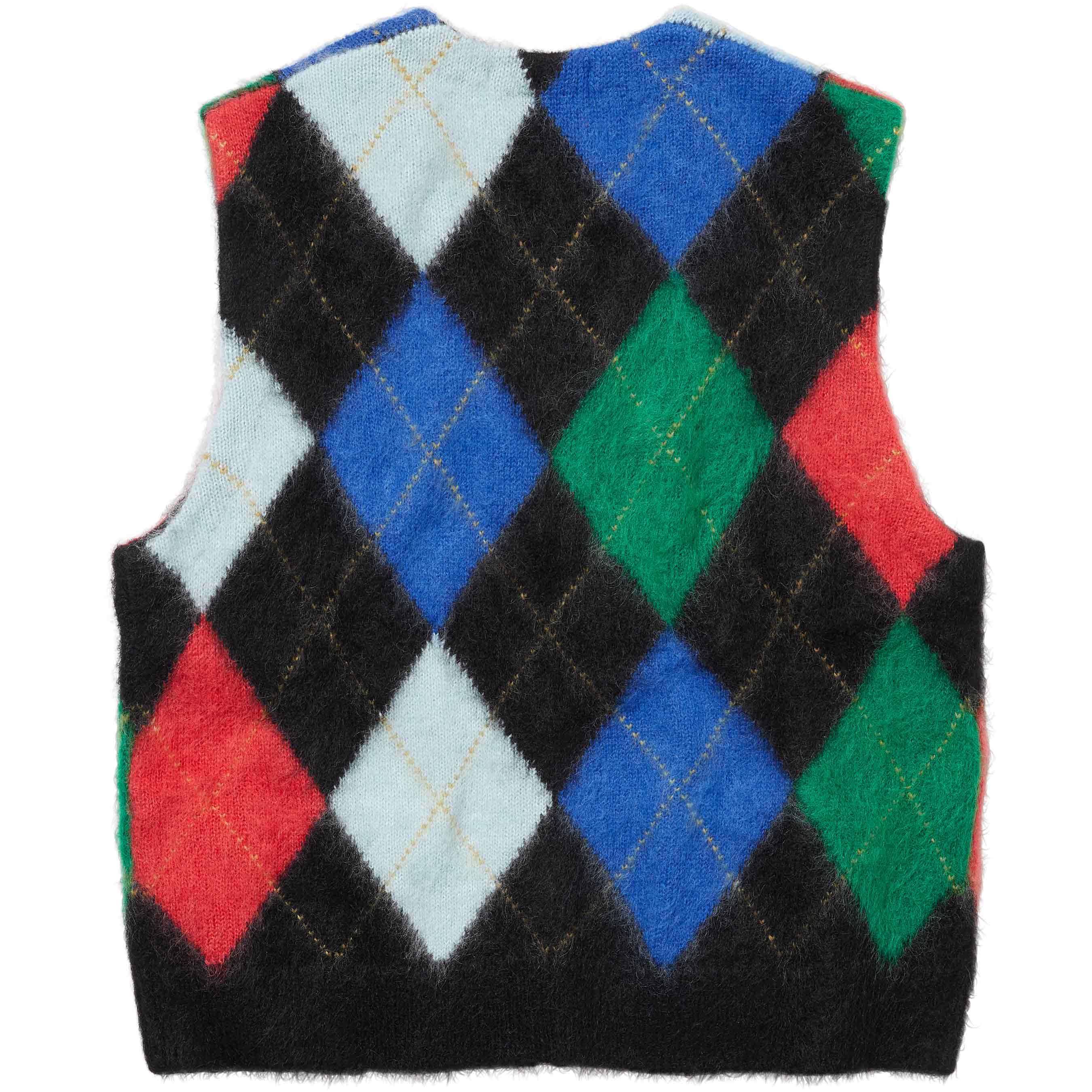 Brushed Argyle Zip Up Vest